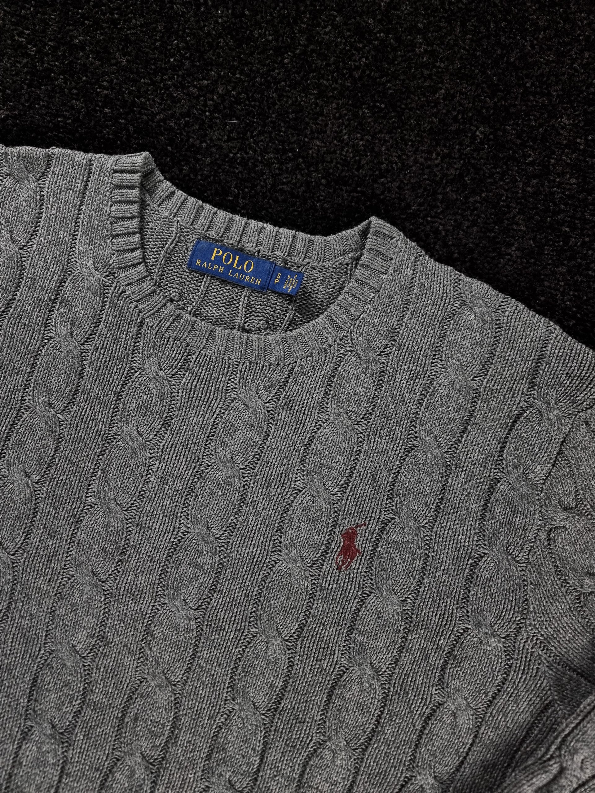 Sweater Ralph Lauren Men's Grey S Cable Knit image 3
