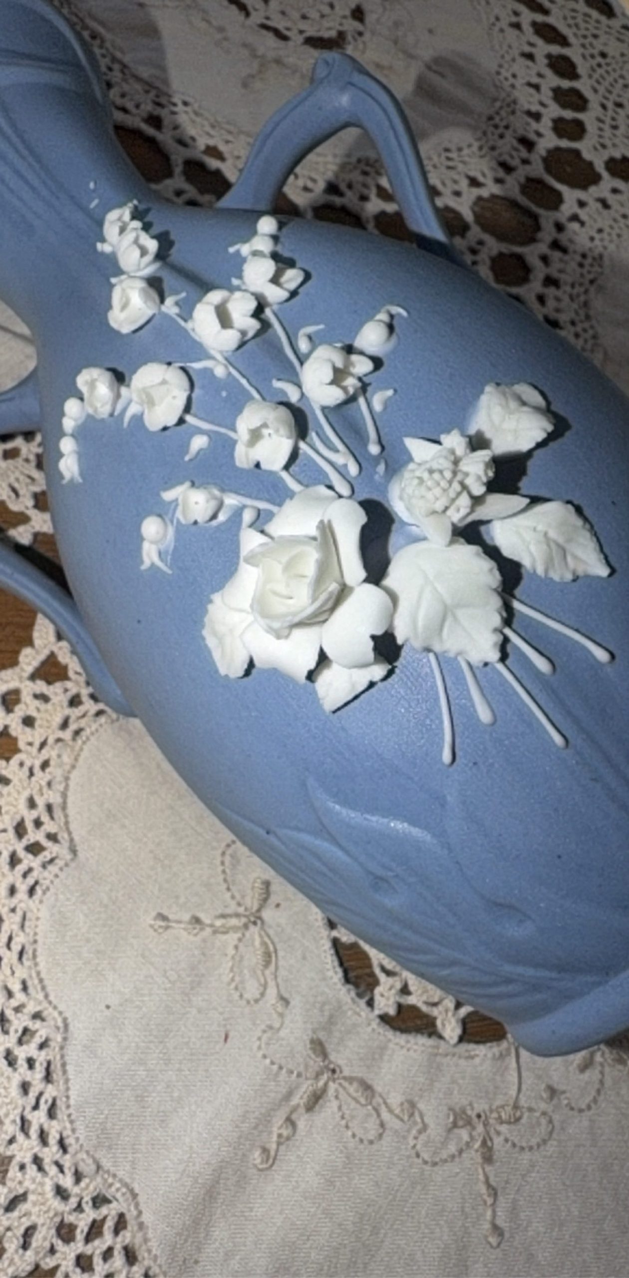 Blue & White 2-Handled Base(Lefton?) image 5