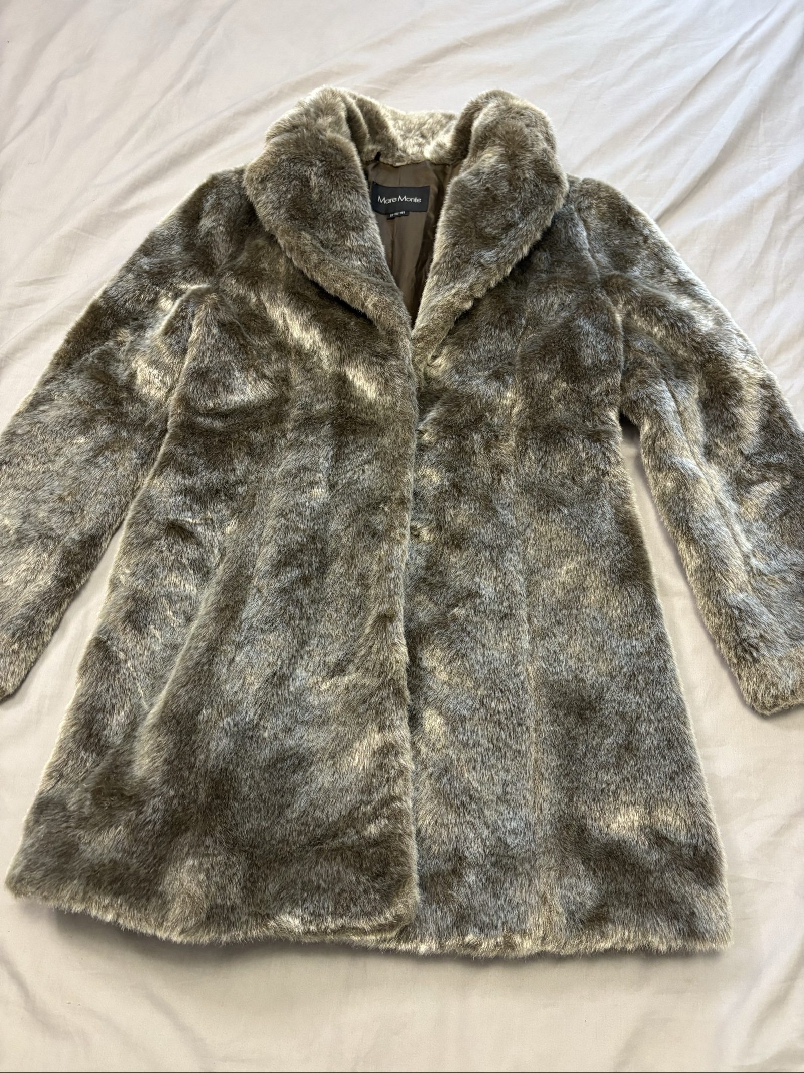 Mare Monte Brown Faux Fur Coat Medium Soft Plush Lining