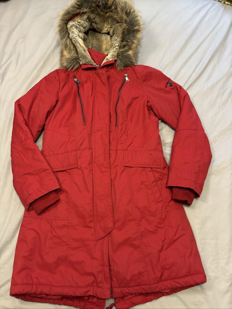 1 madison expedition Red Faux Fur Lined Parka Coat small