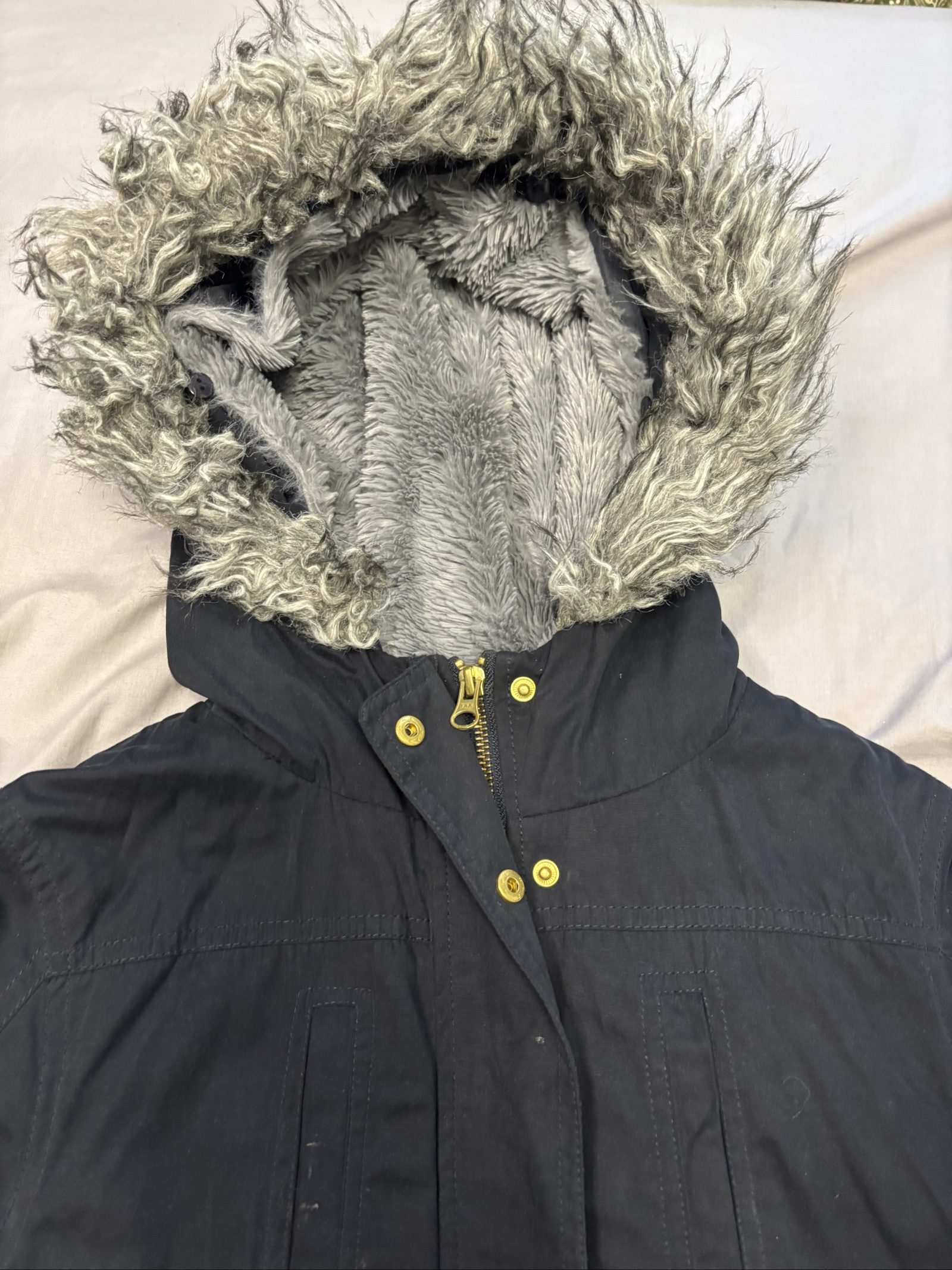 Oasis Women's Black Faux Fur Lined Parka XS image 3