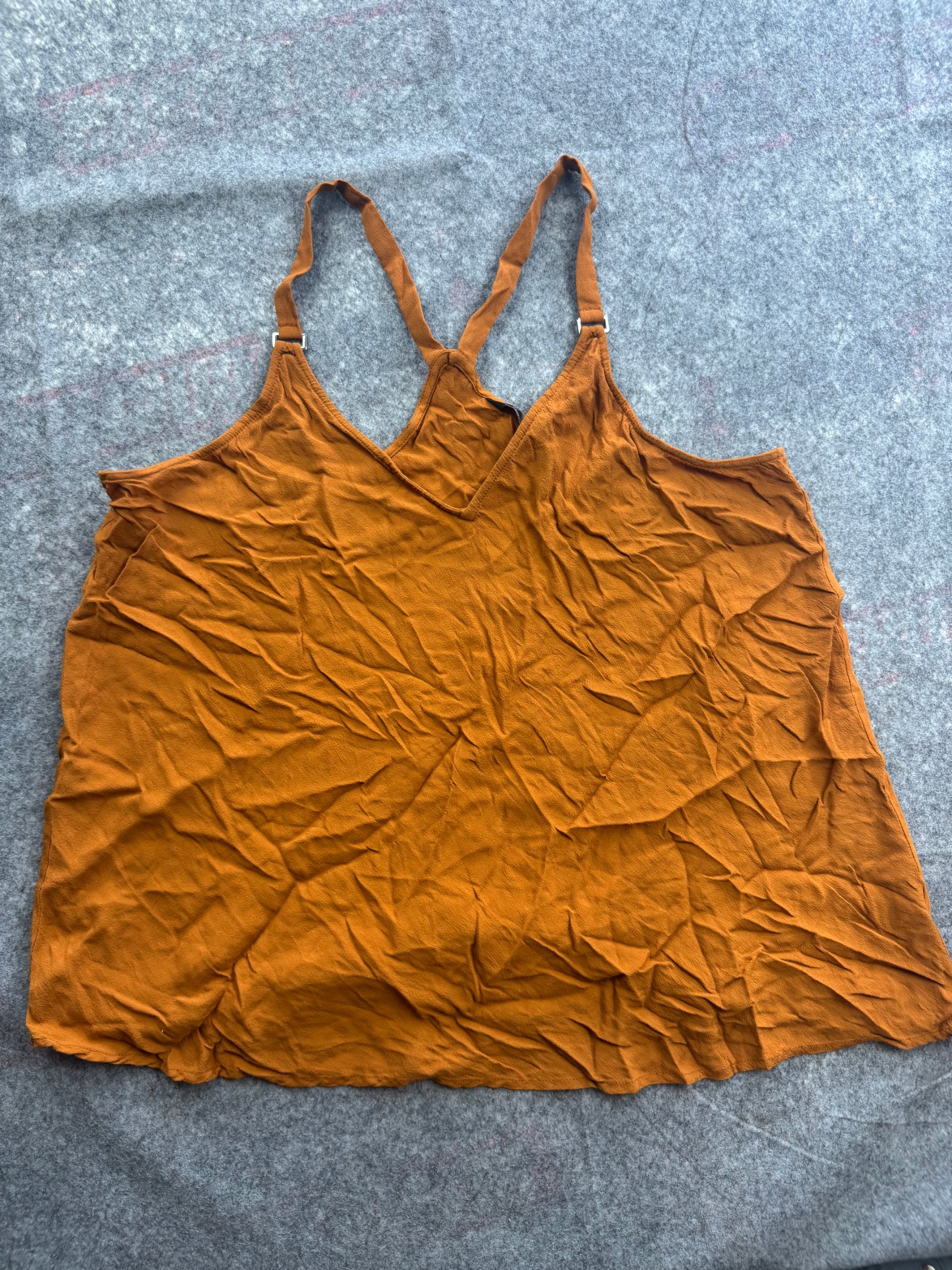 New Look Rust Orange Viscose Cami Top UK 18 Spaghetti Straps