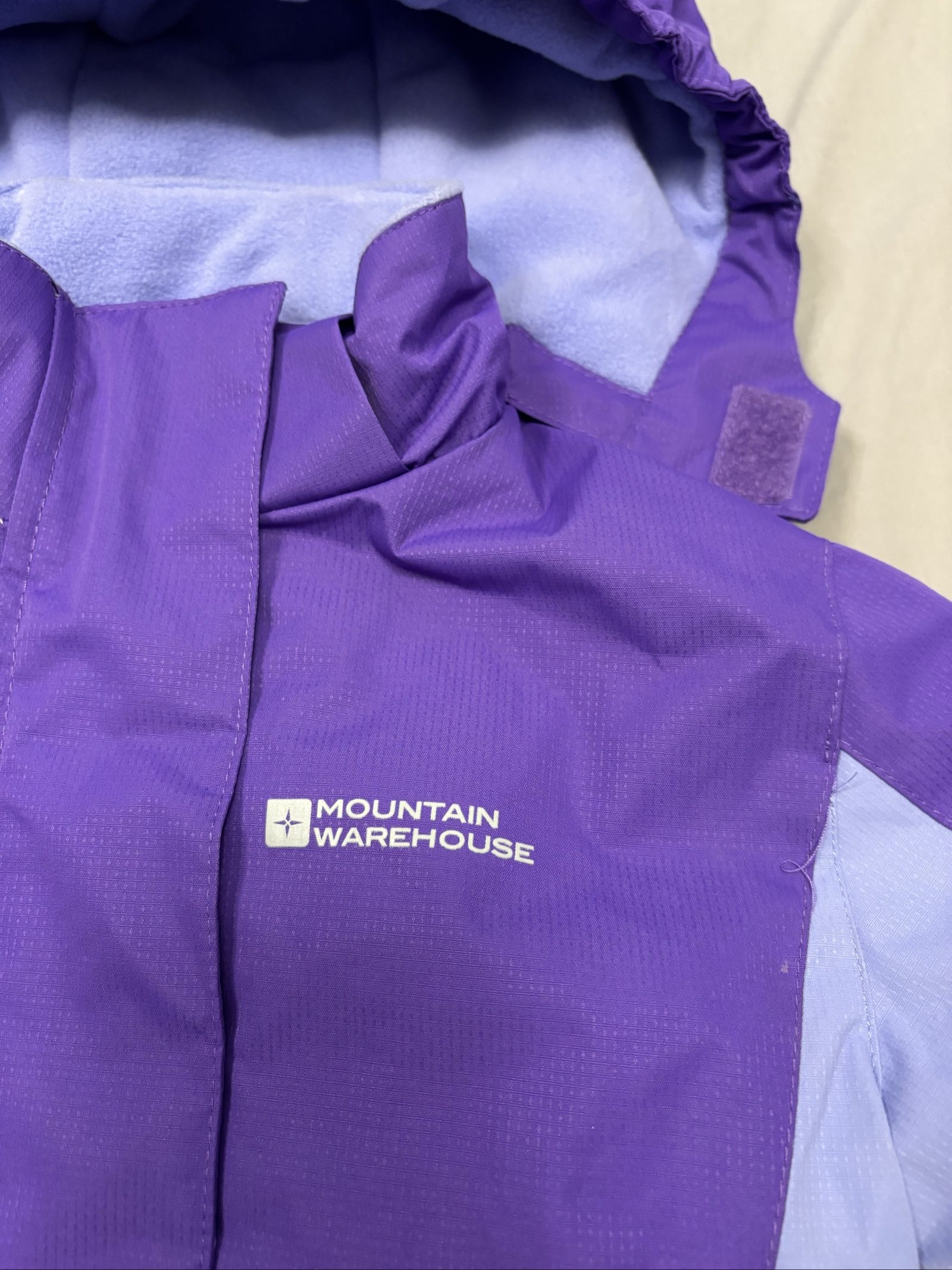 Mountain Warehouse Purple & Yellow Kids' Water Resistant Jacket 3-4 image 2