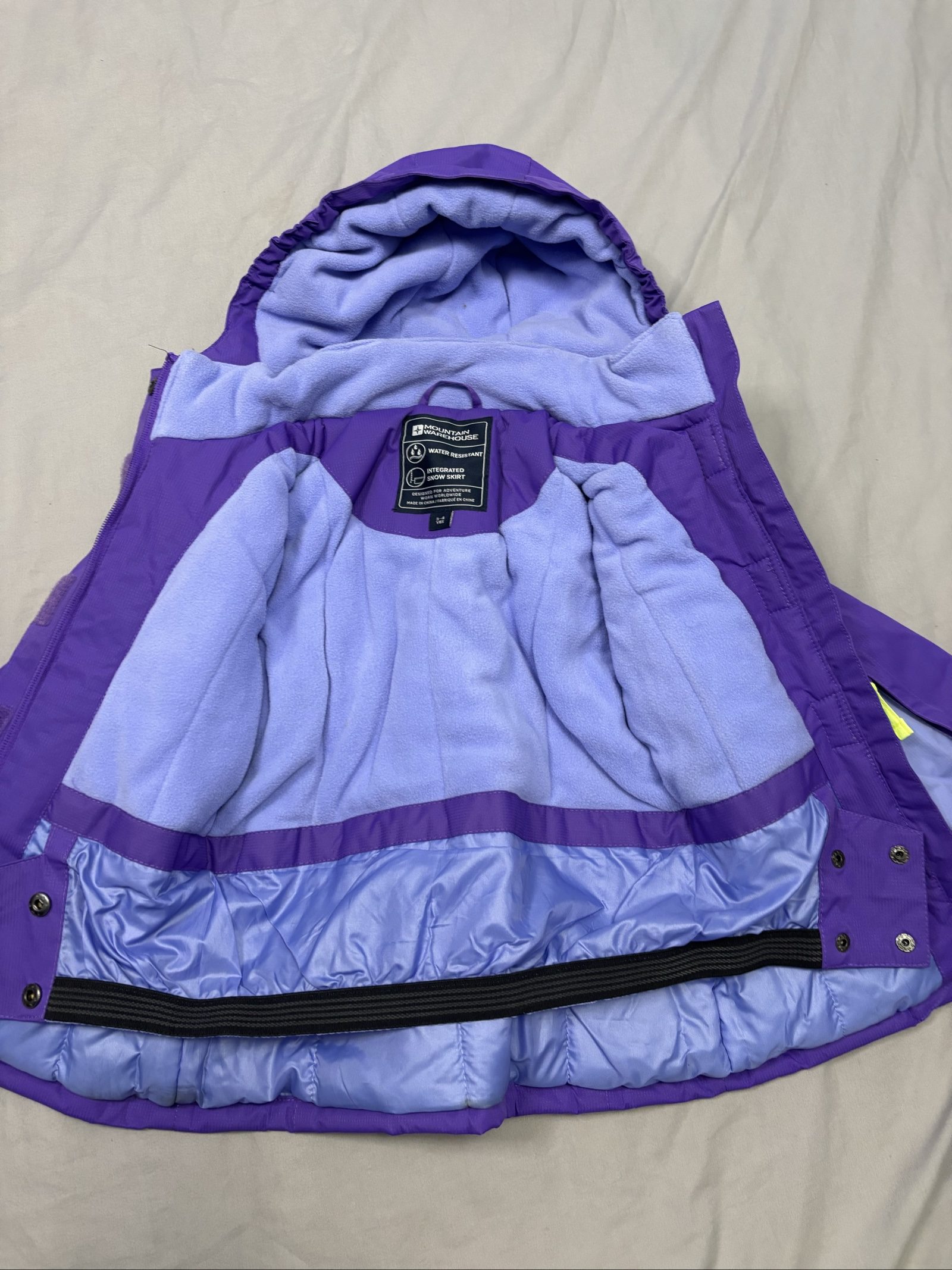 Mountain Warehouse Purple & Yellow Kids' Water Resistant Jacket 3-4 image 4