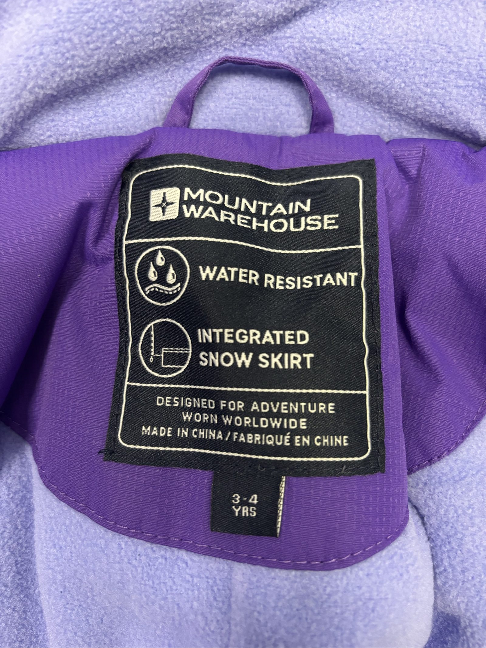 Mountain Warehouse Purple & Yellow Kids' Water Resistant Jacket 3-4 image 5