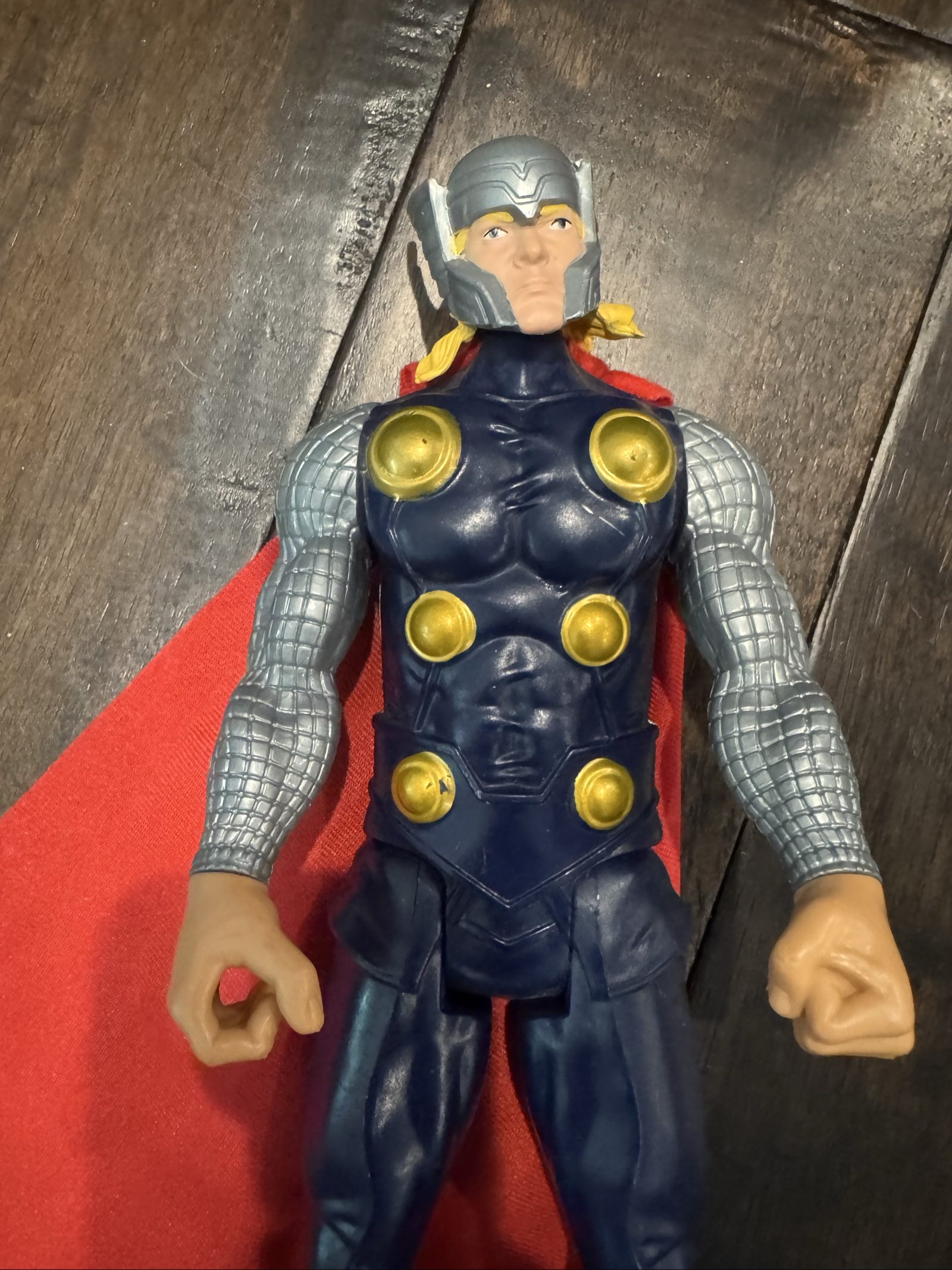 Marvel Thor Blue & Grey Action Figure with Red Cape image 2