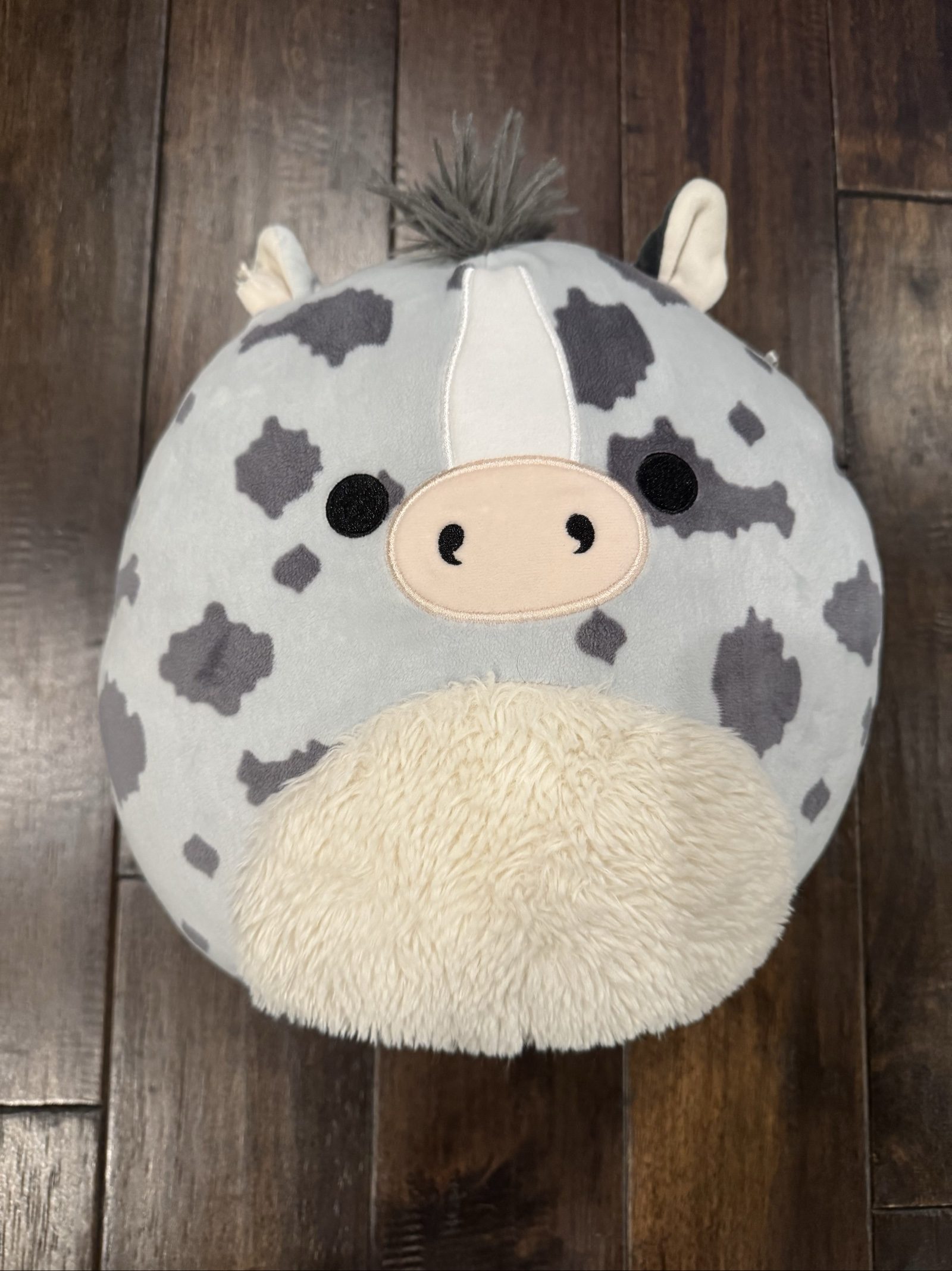 Original Squishmallows Grey & White Cow Plush Toy