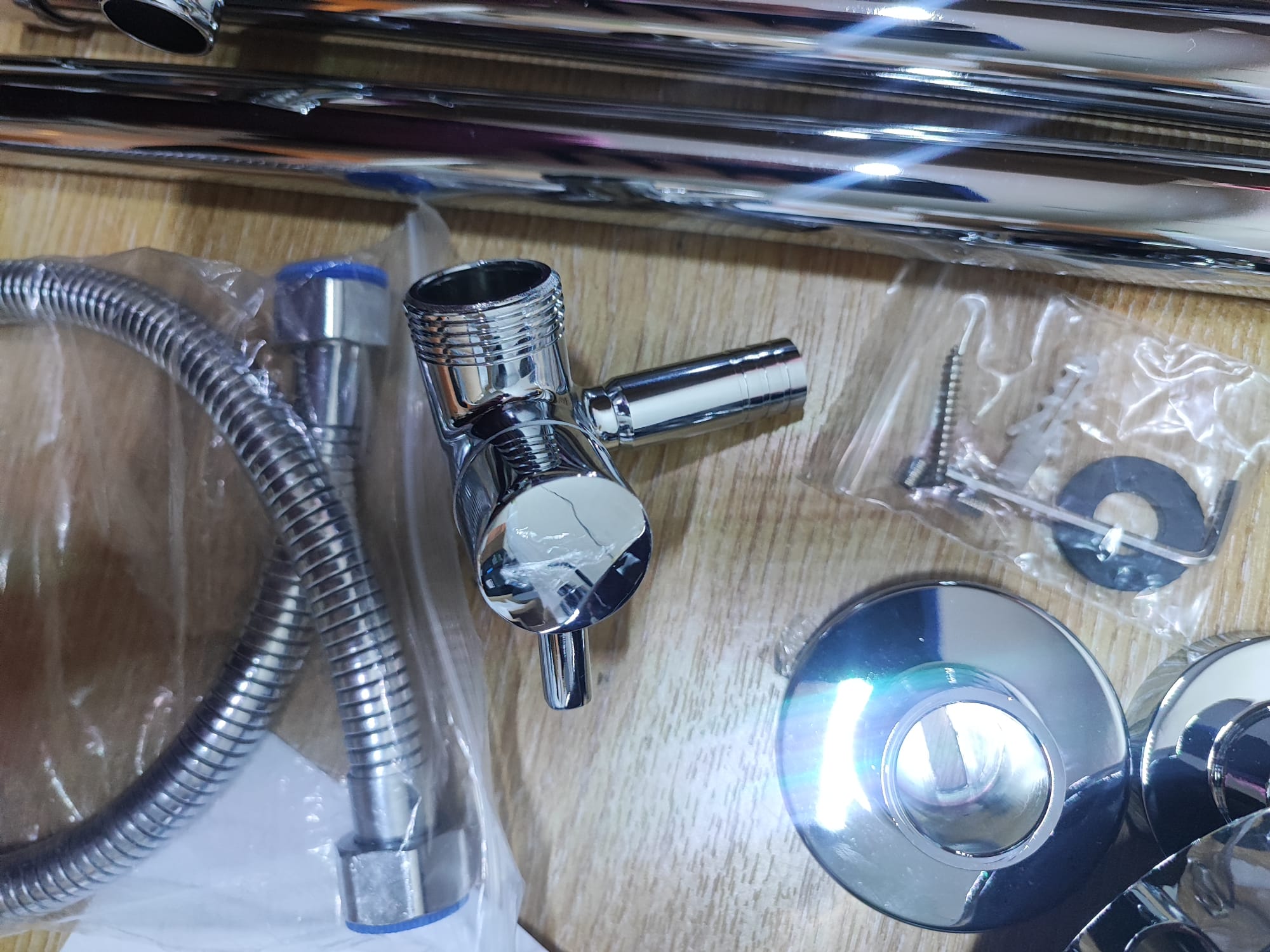 Hibbent 10" Rainfall Shower Riser Rail Kit + 3-Mode Handheld Shower – Chrome image 3