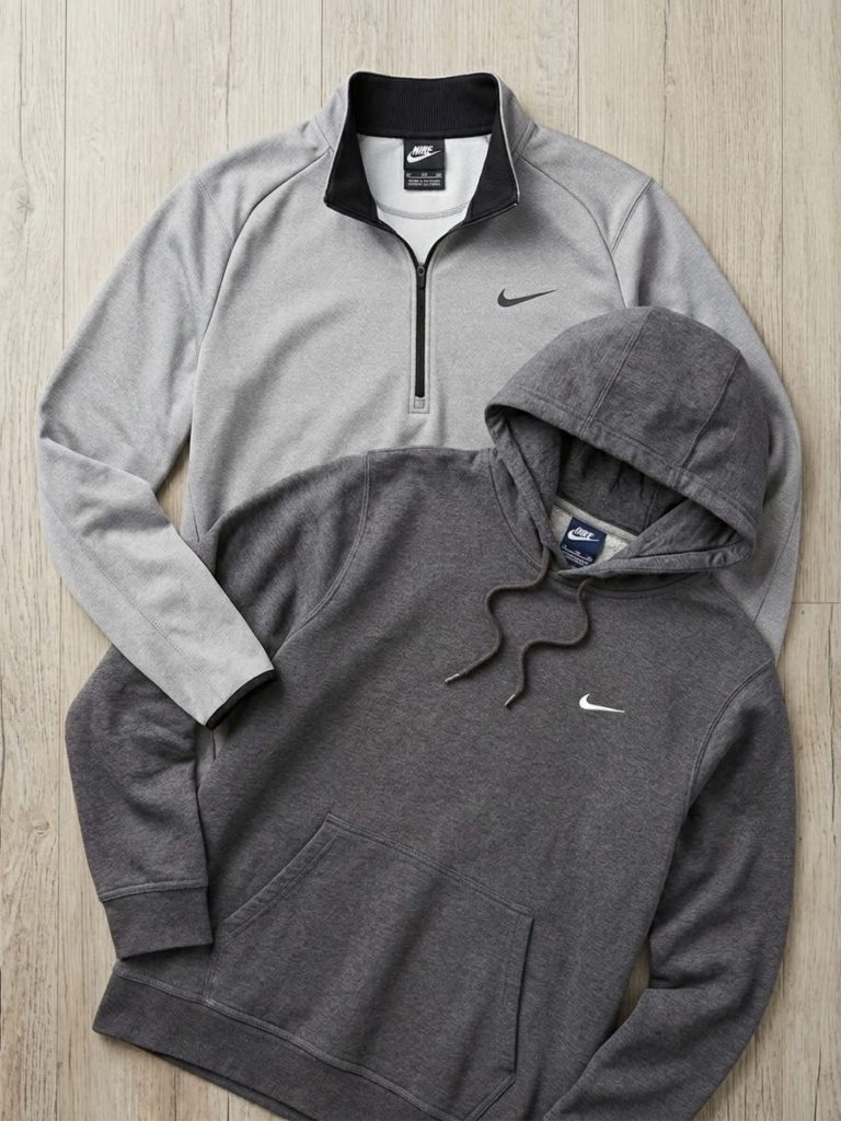 Nike Grey & Light Grey Hoodie & 1/4 Zip Sweatshirt XL Men's