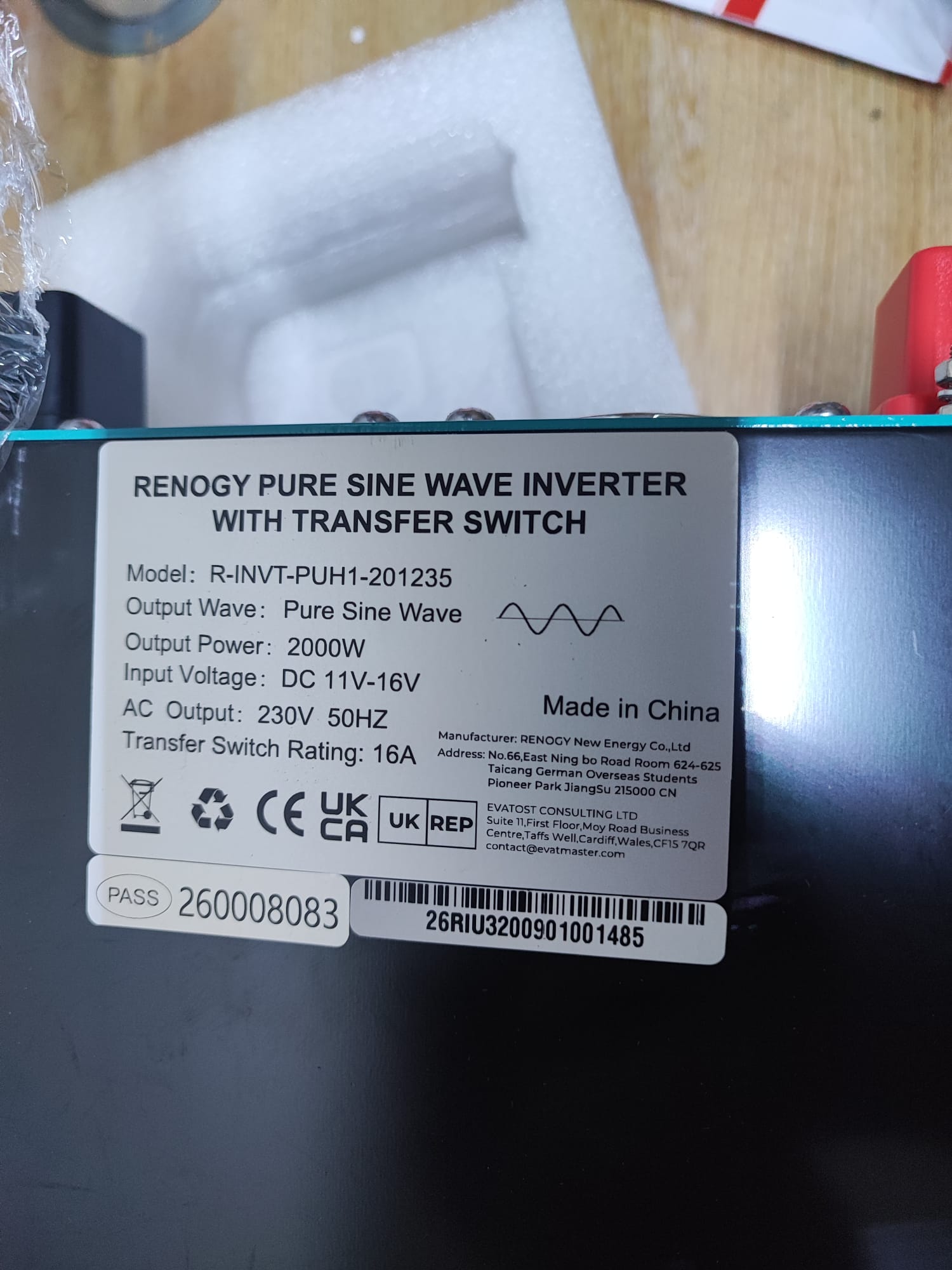 Renogy 2000W Pure Sine Wave Inverter 12V to 230V – 4000W Peak UPS UK image 6