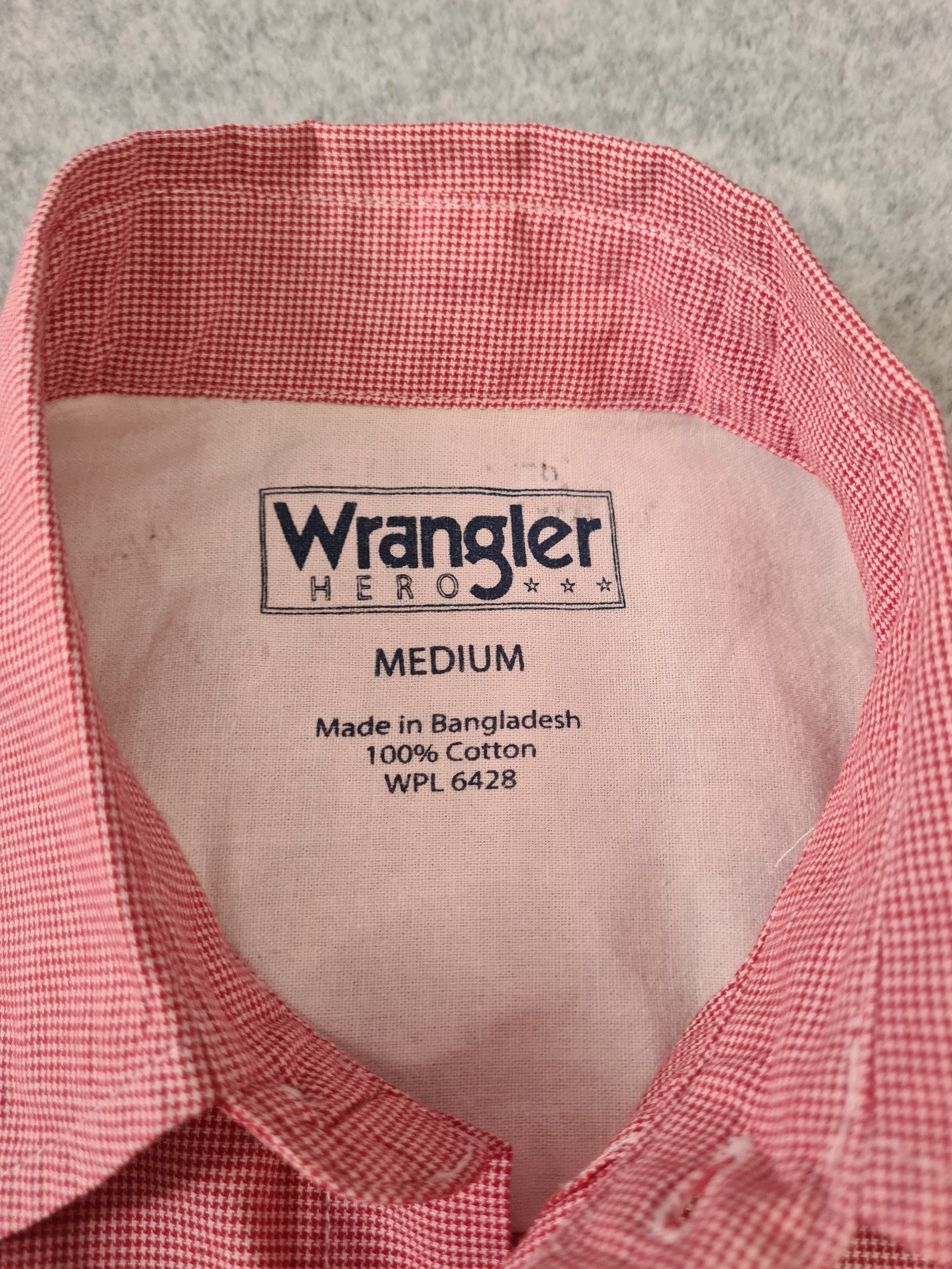 Wrangler Red Check Cotton Short Sleeve Shirt Medium 1133 image 3
