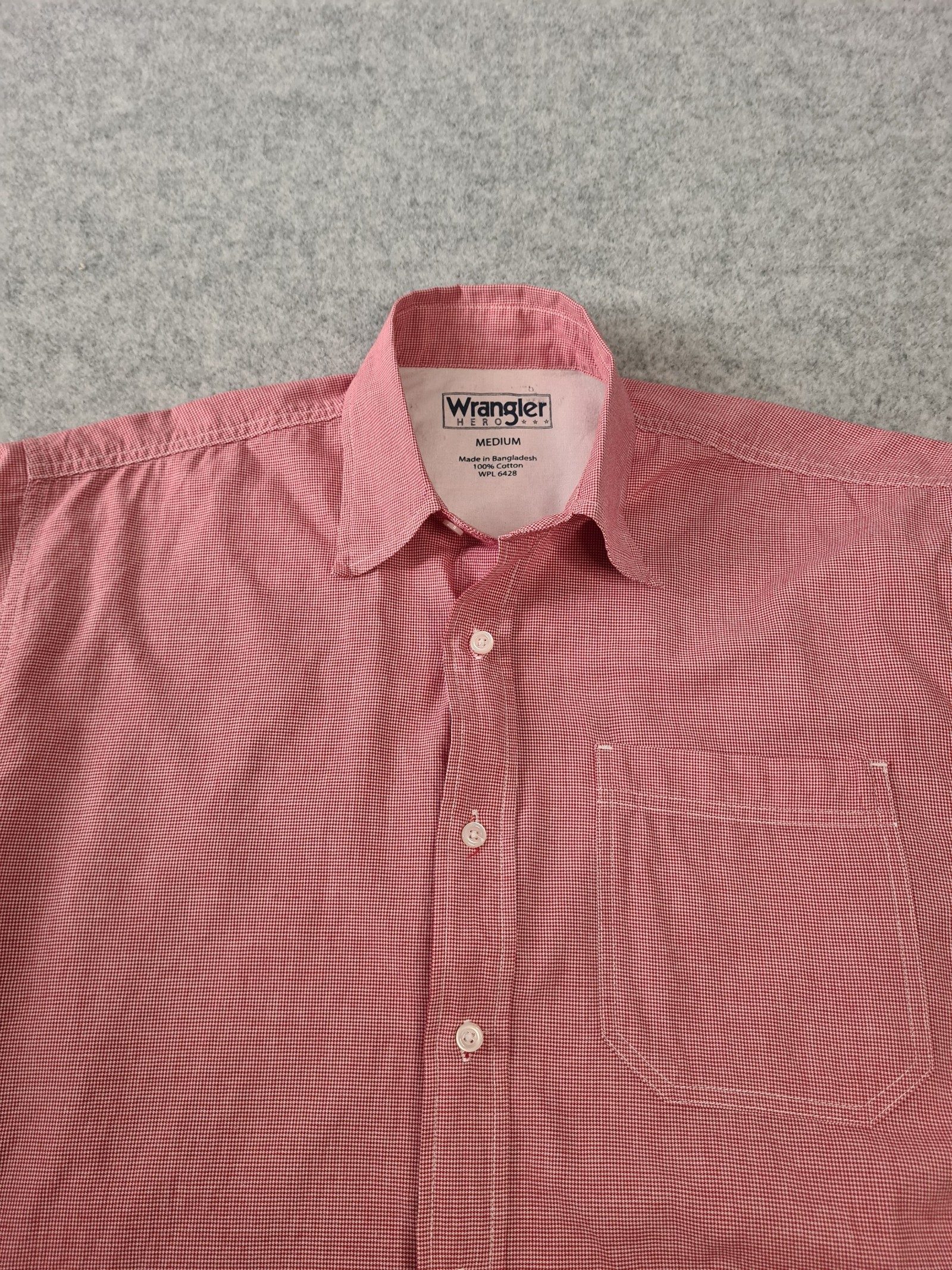 Wrangler Red Check Cotton Short Sleeve Shirt Medium 1133 image 2