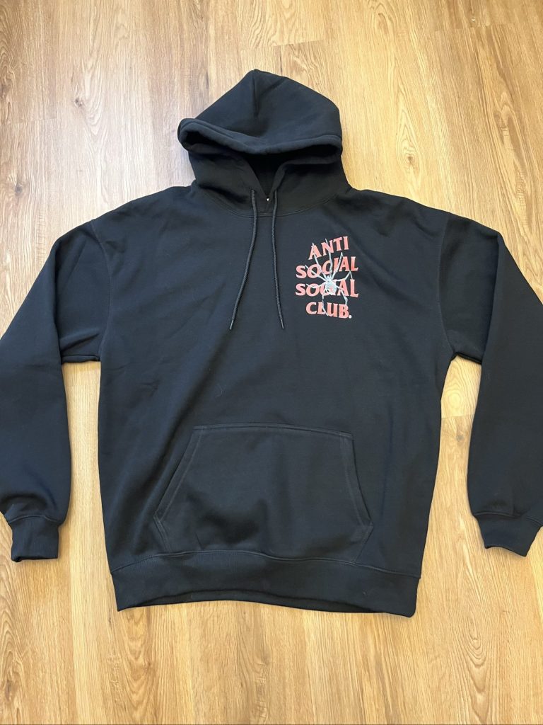Anti Social Social Club Black & Pink Graphic Hoodie Large