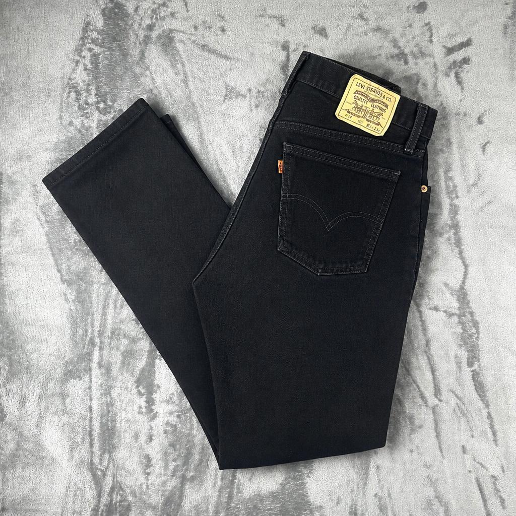 Vintage 90s Levi's 615 Orange Tab Black Straight Leg Jeans W33 L32