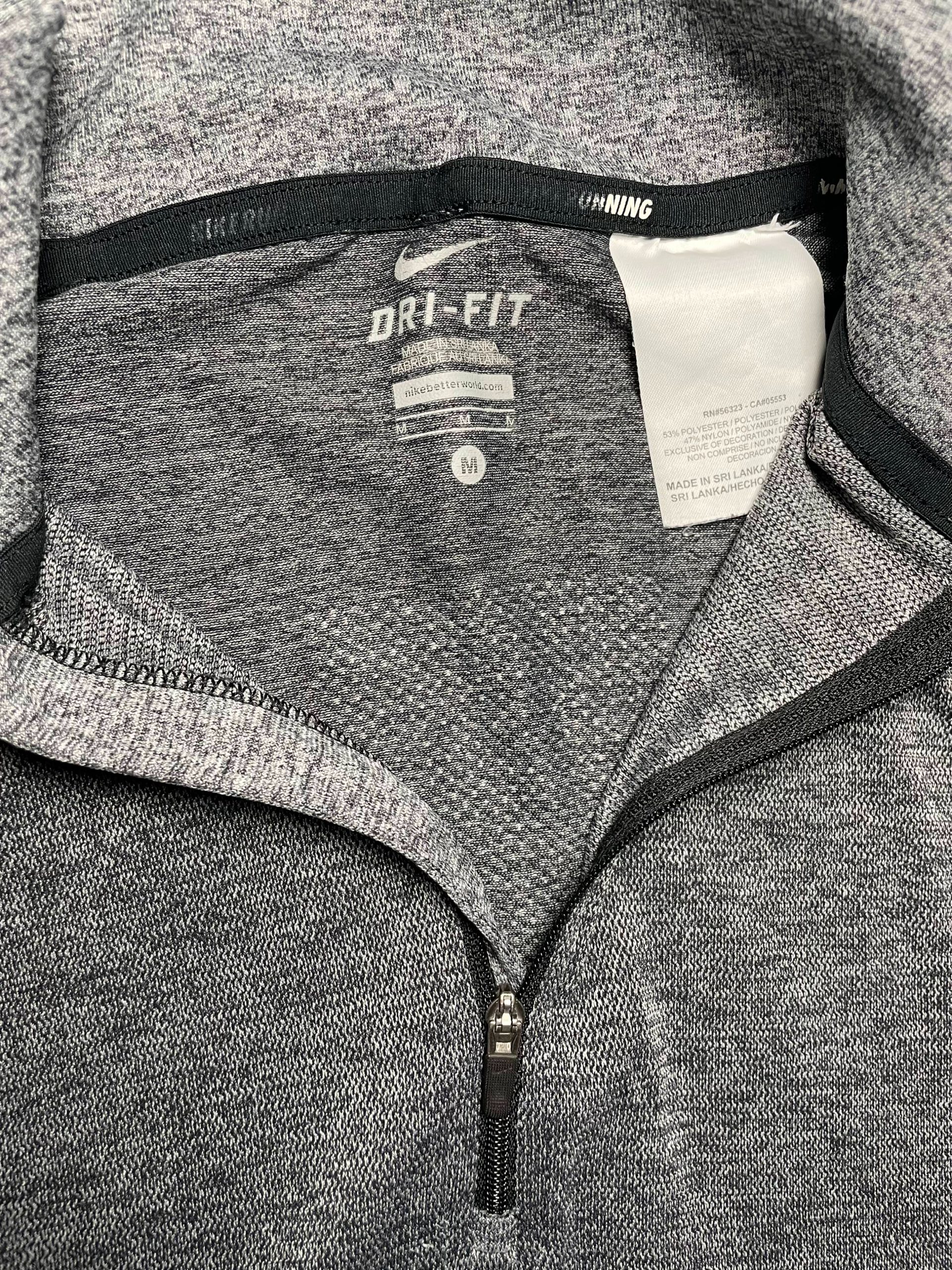 Nike Dri-fit Half Zip Running Longsleeve Grey Melange M image 7