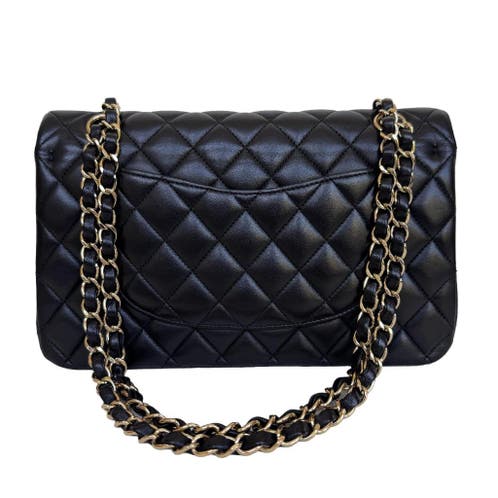 Chanel medium double flap lamsleer goud hardware origineel image 3