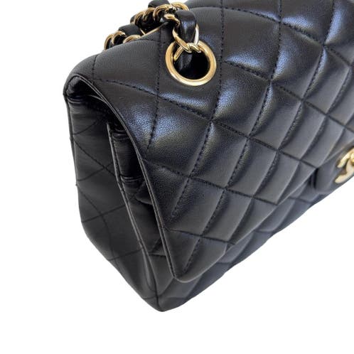 Chanel medium double flap lamsleer goud hardware origineel image 8