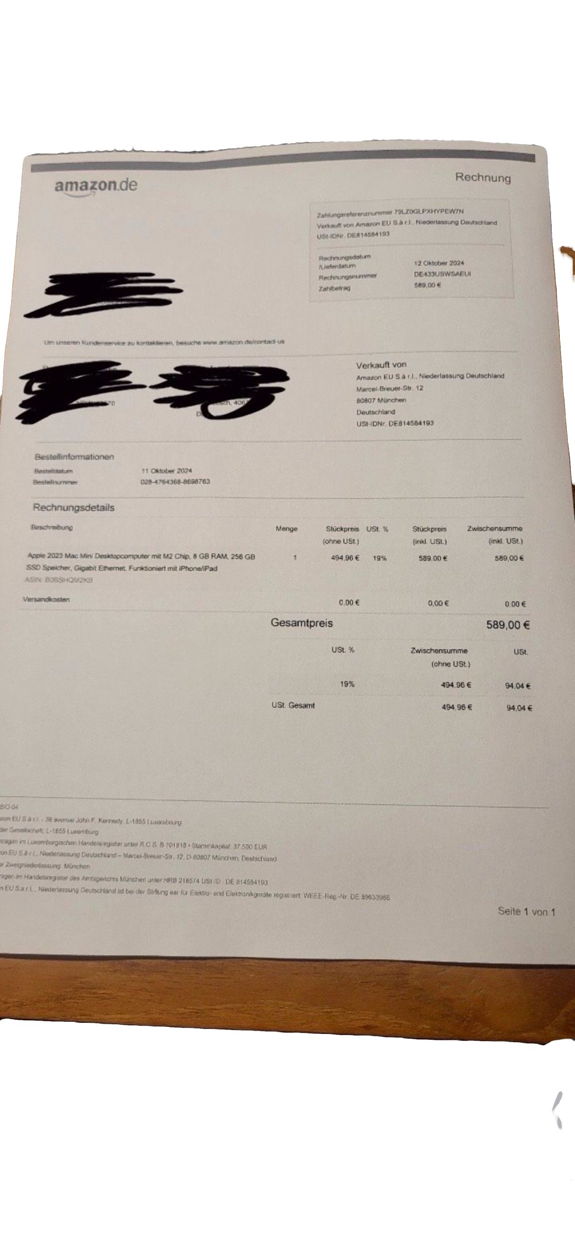 Mac Mini M2 (2023. Generation) Neu & Verpackt mit OVP rechnung