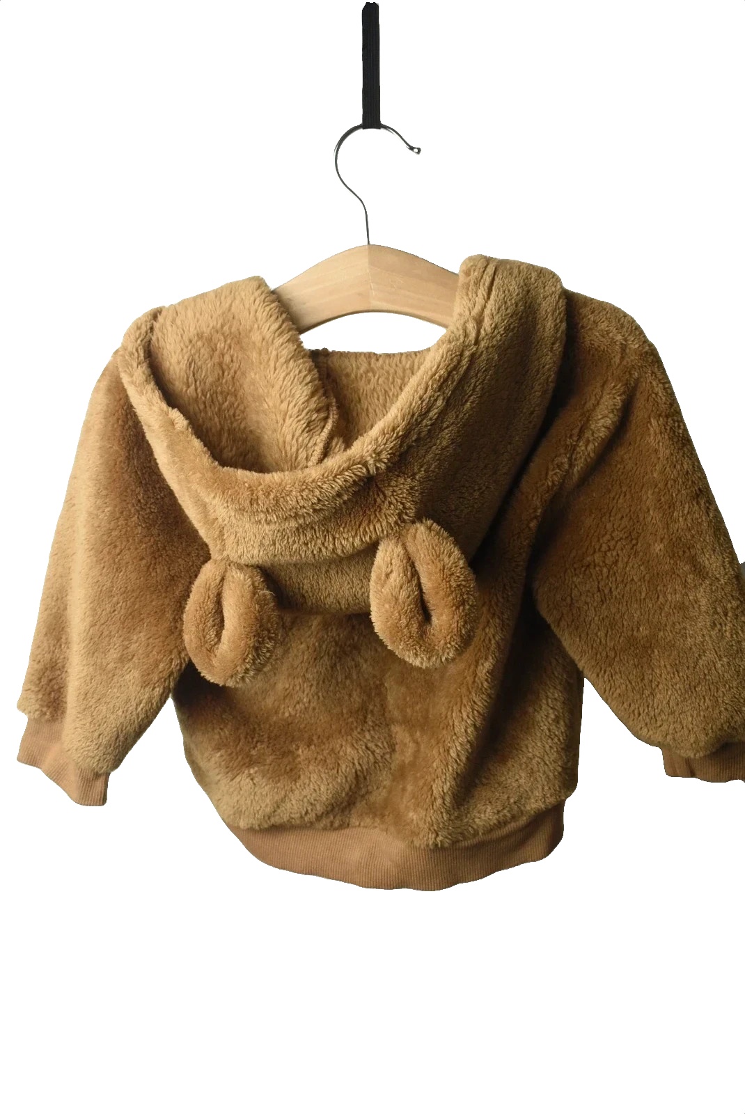 Baby Teddy Fleece Zip Up Hoodie with Bear Ears Brown 9-12 Months image 6