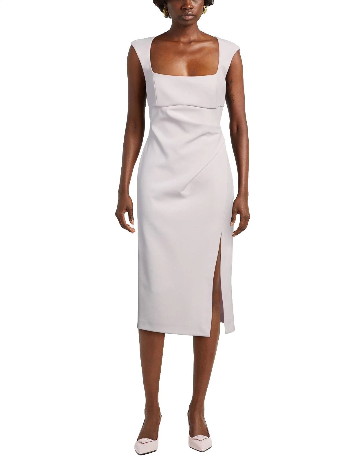 New PINKO La Adela Crepe Sheath Dress Light Pink Size IT 42 / M image 2