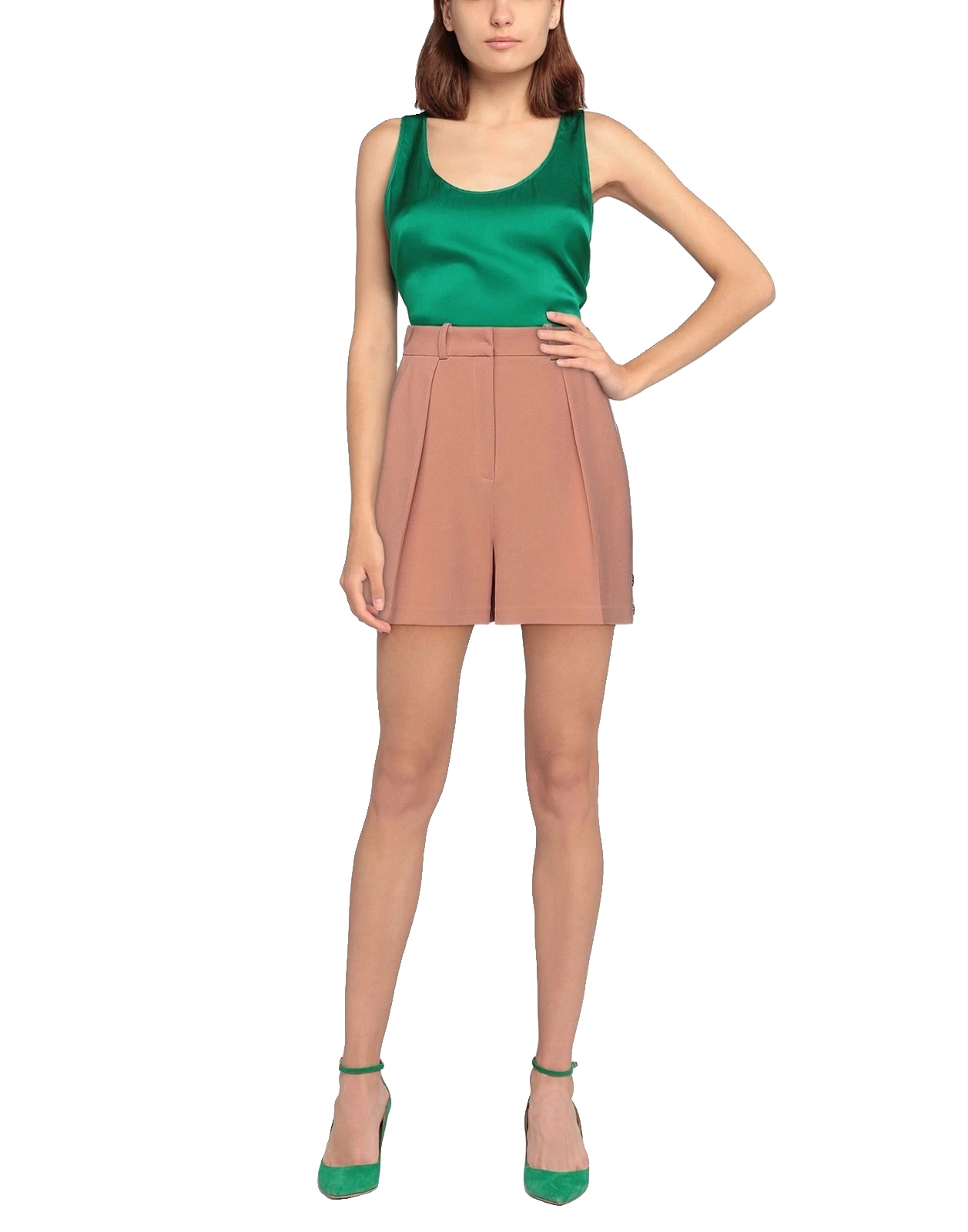 New ELISABETTA FRANCHI Pleated Tailored Shorts Size XS image 2