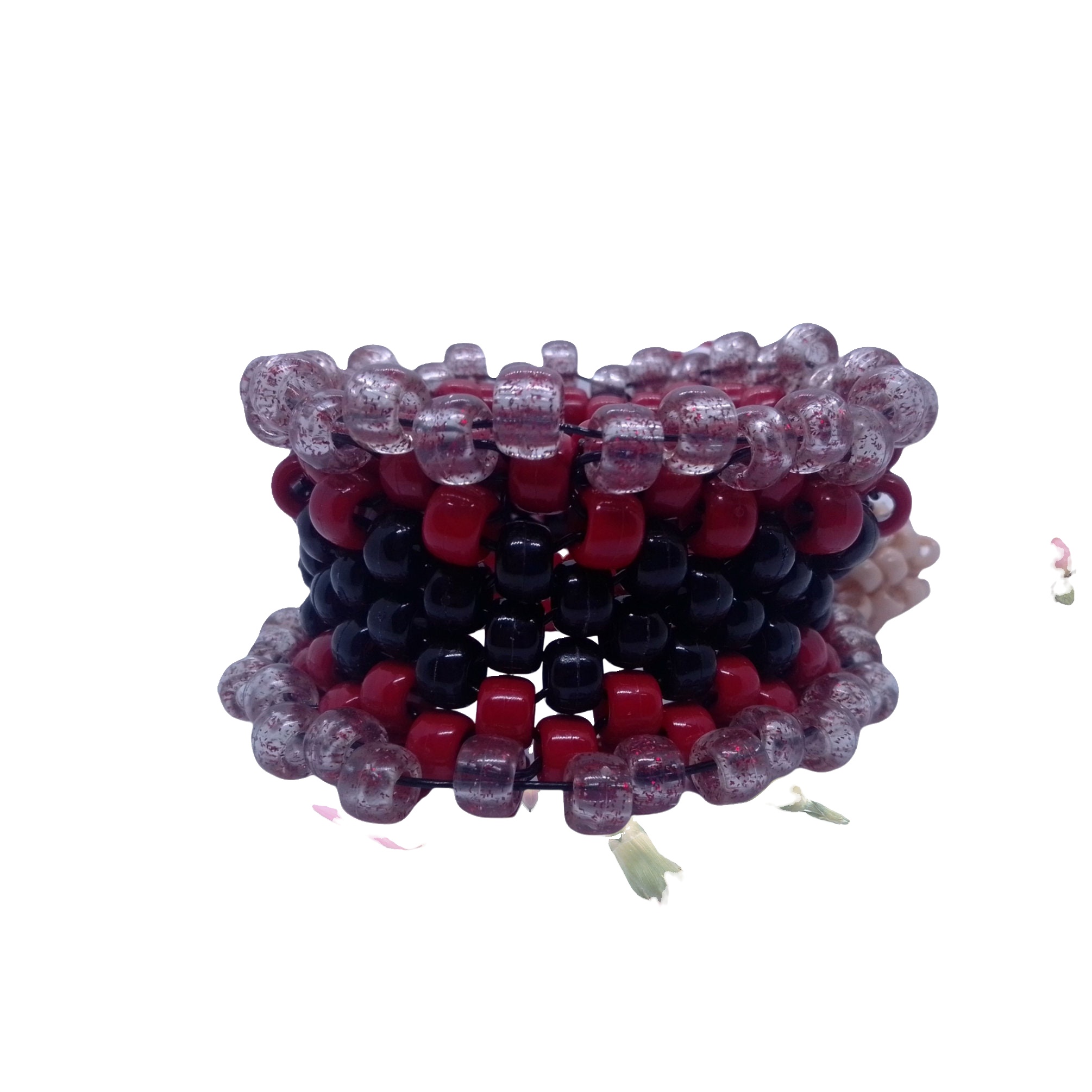 Kandi Rotating Bracelet Cuff, Red Mushroom Charm image 2