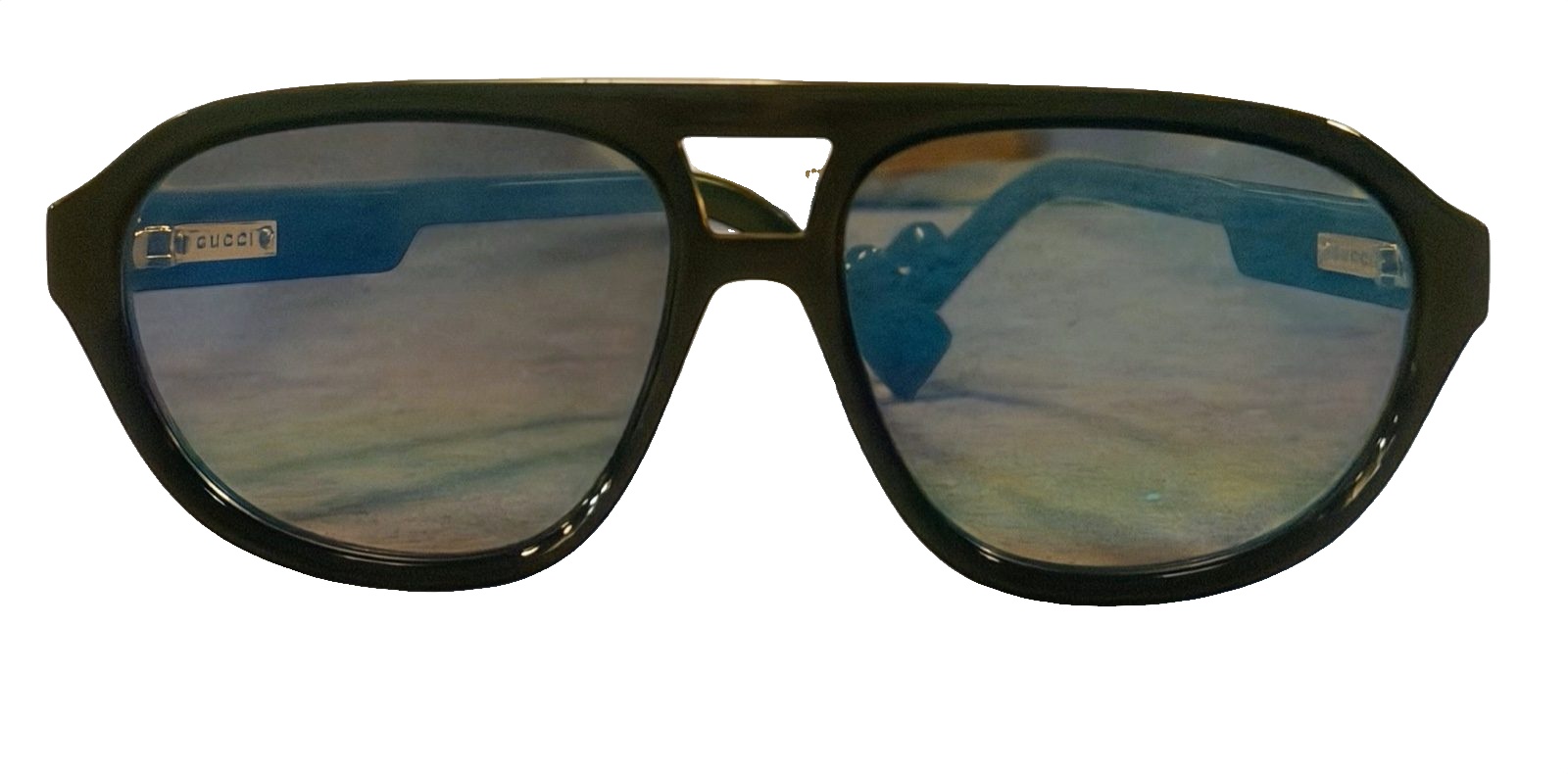 Gucci Green Grey Aviator Sunglasses 58mm Medium image 9