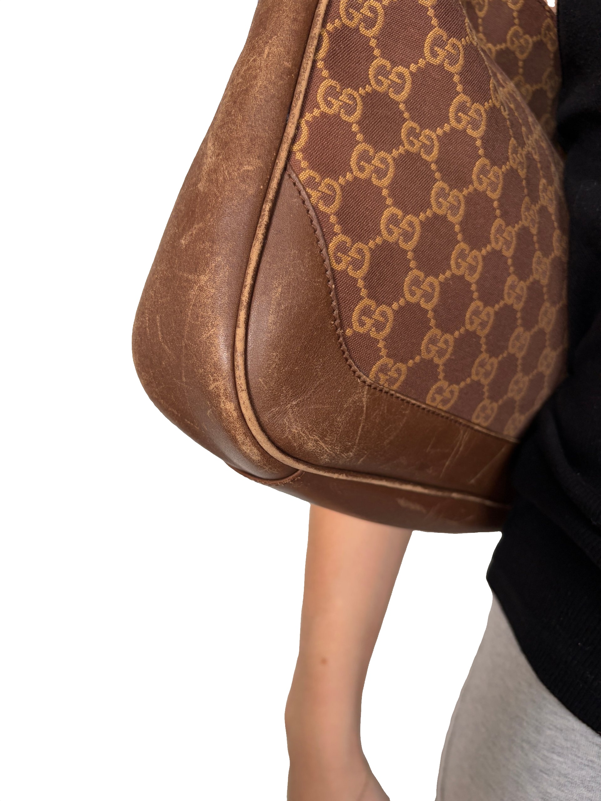 Gucci Brown GG Canvas Bamboo Handle Shoulder Bag image 4