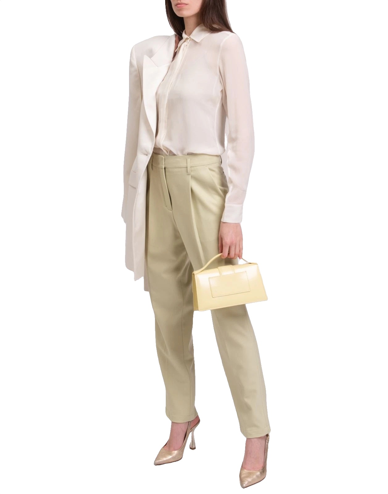 New Dorothee Schumacher Sage Green Tailored Trousers Size M image 4