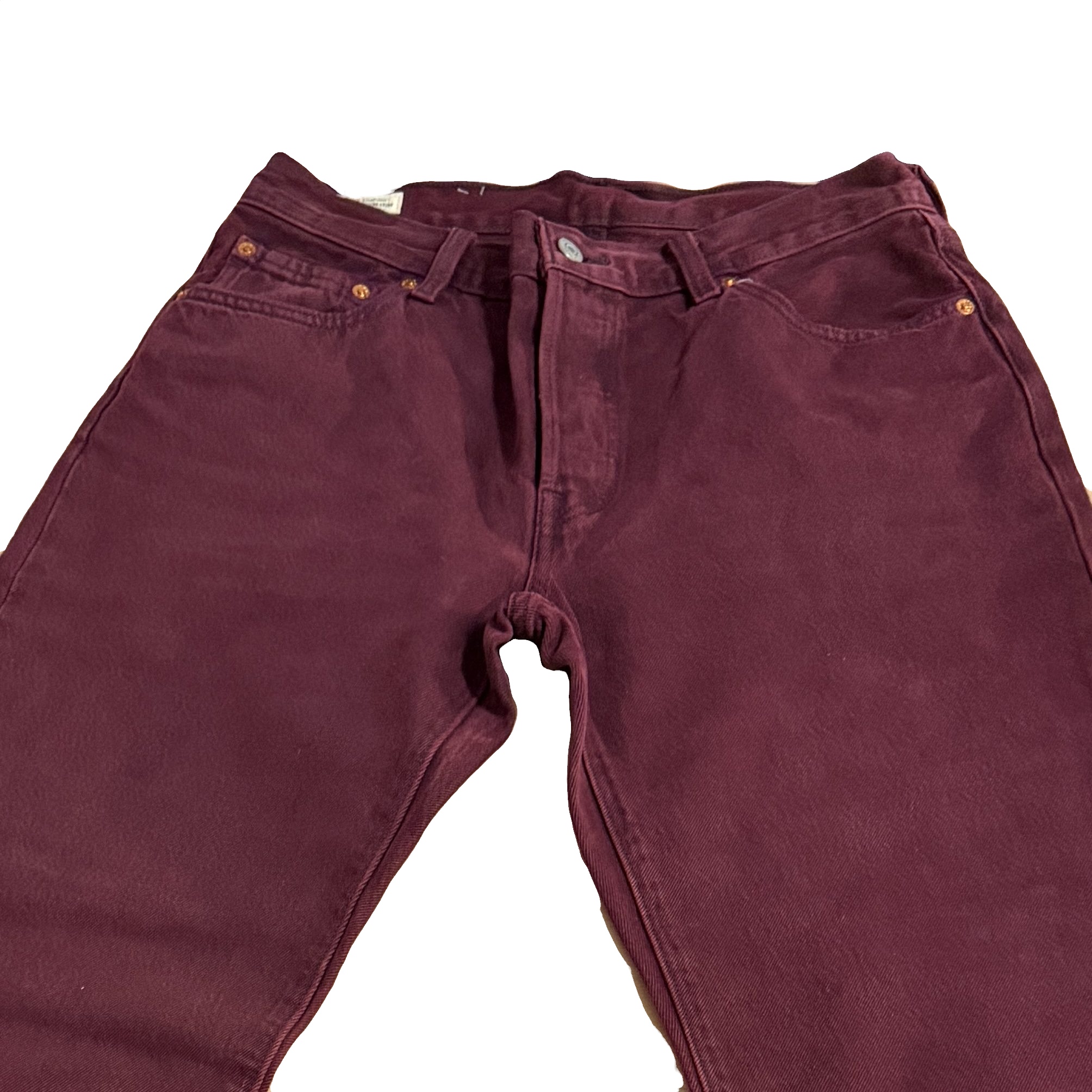 Levi's 501 '90s NWOT Women's Mid Rise Straight Leg Denim Burgundy Jeans Size 29 image 2