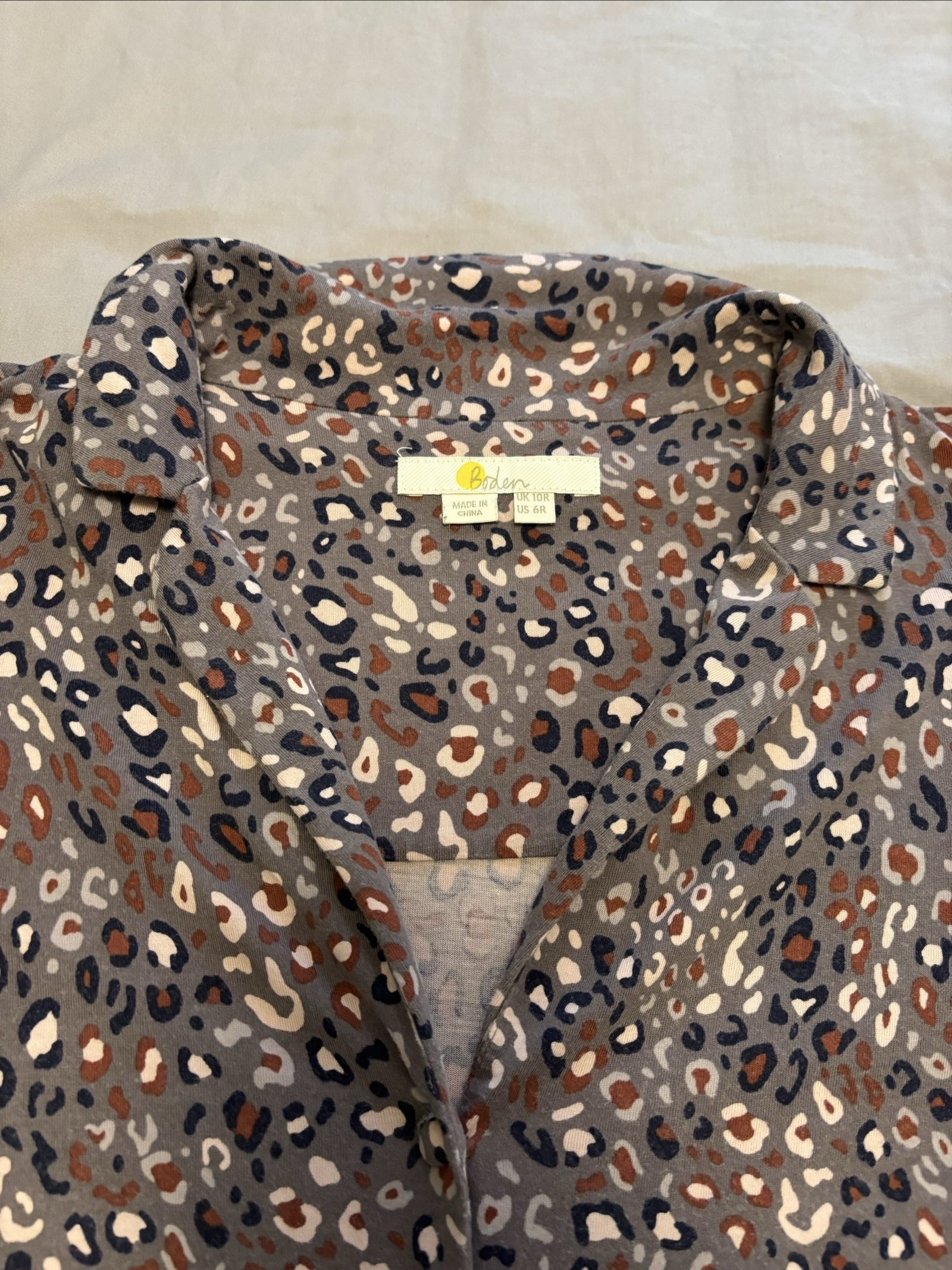 Boden Women's Brown & Grey Animal Print Blouse Small image 2