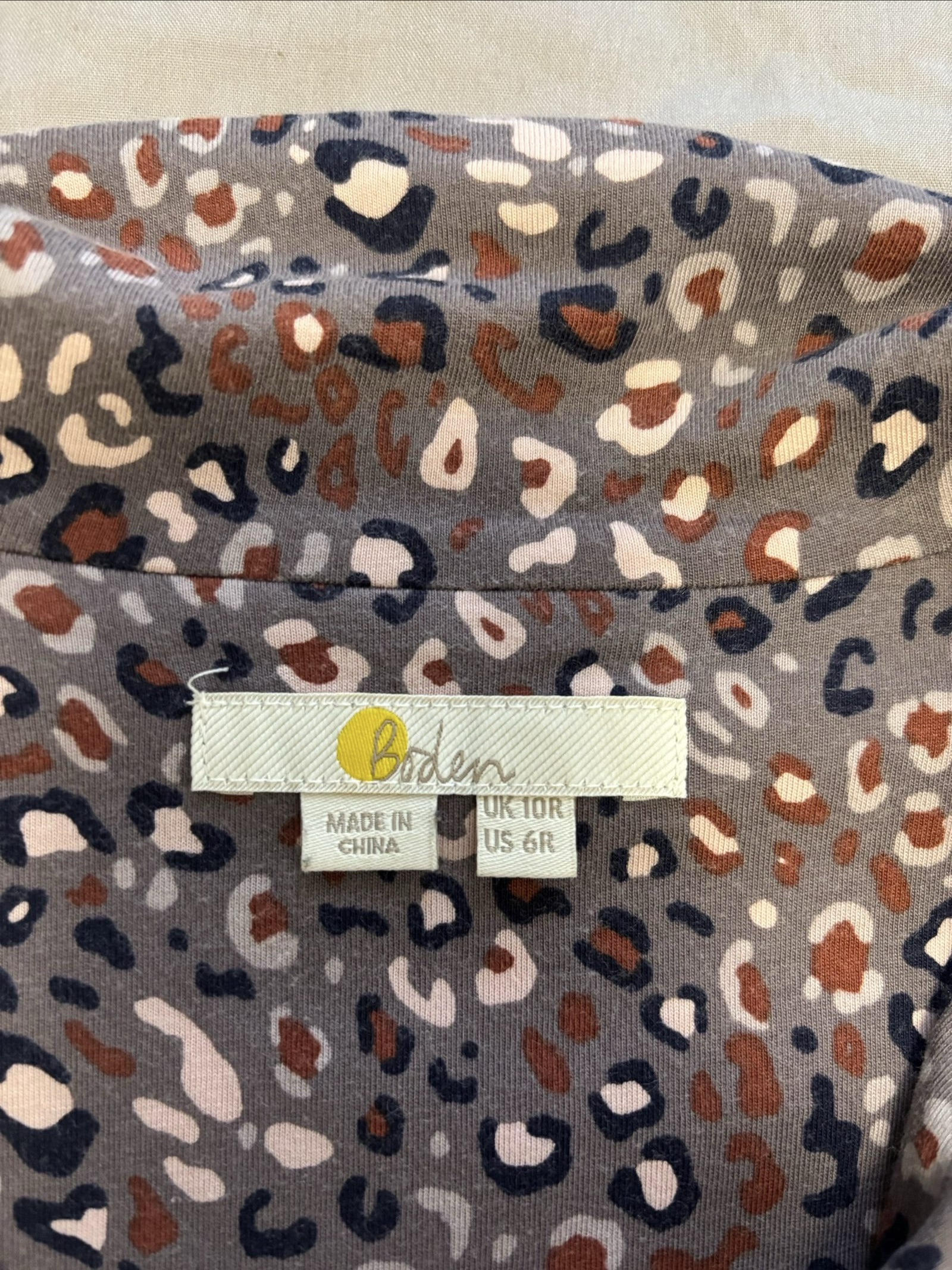 Boden Women's Brown & Grey Animal Print Blouse Small image 3