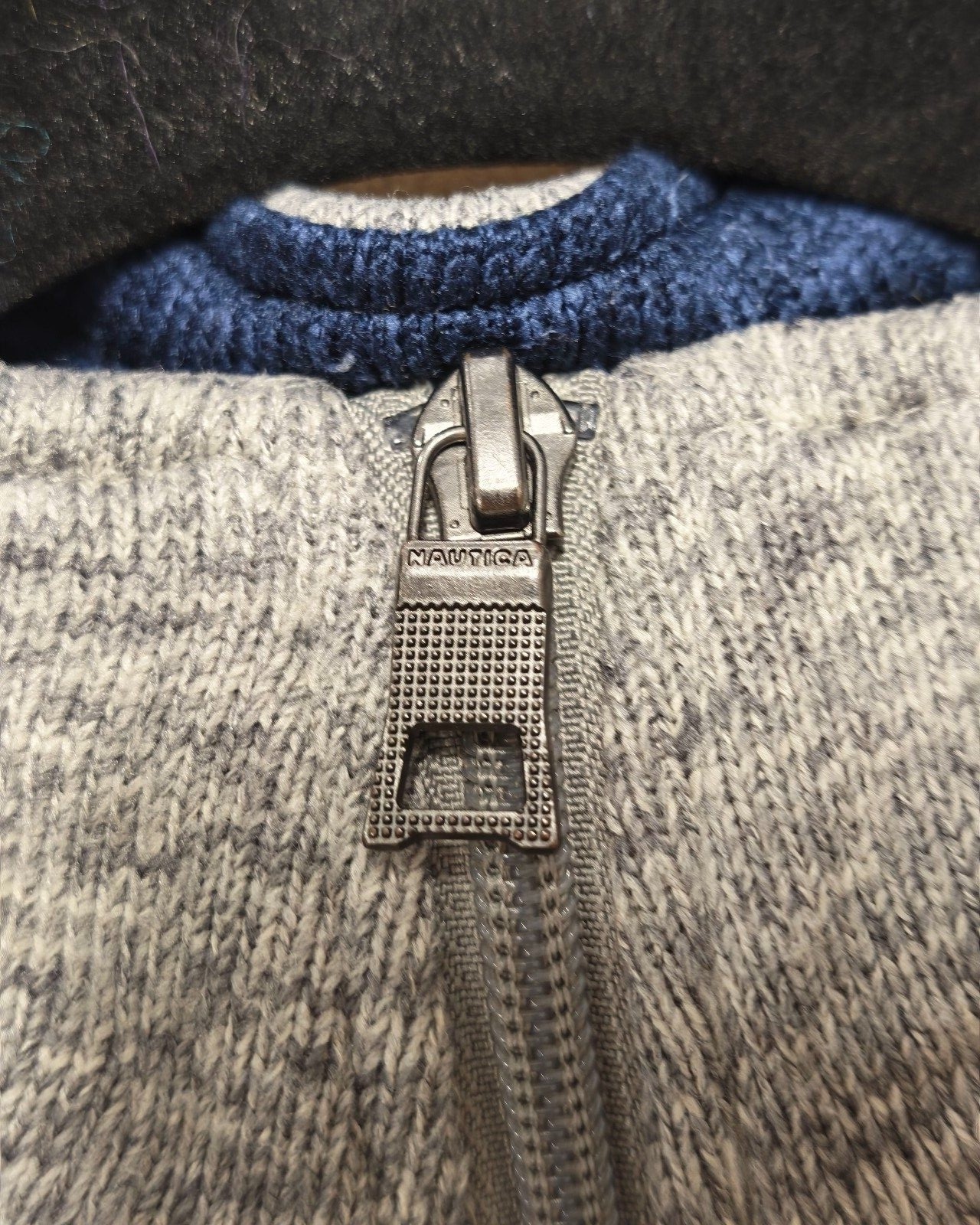 Nautica Grey Half-Zip Polyester Sweater Large Sailing Gorpcore image 8