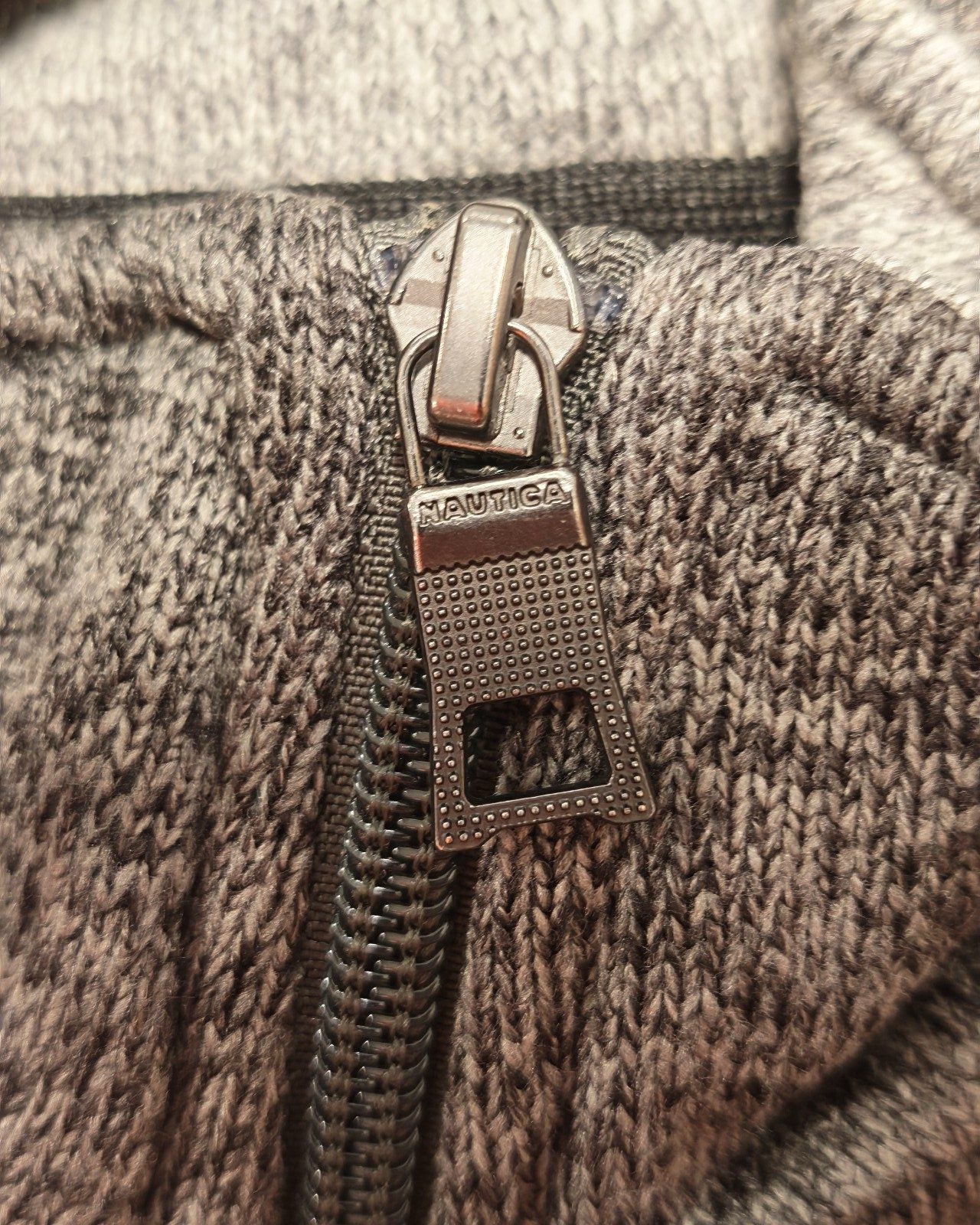 Nautica Grey Quarter Zip Sweater XL Sailing Gorpcore image 7