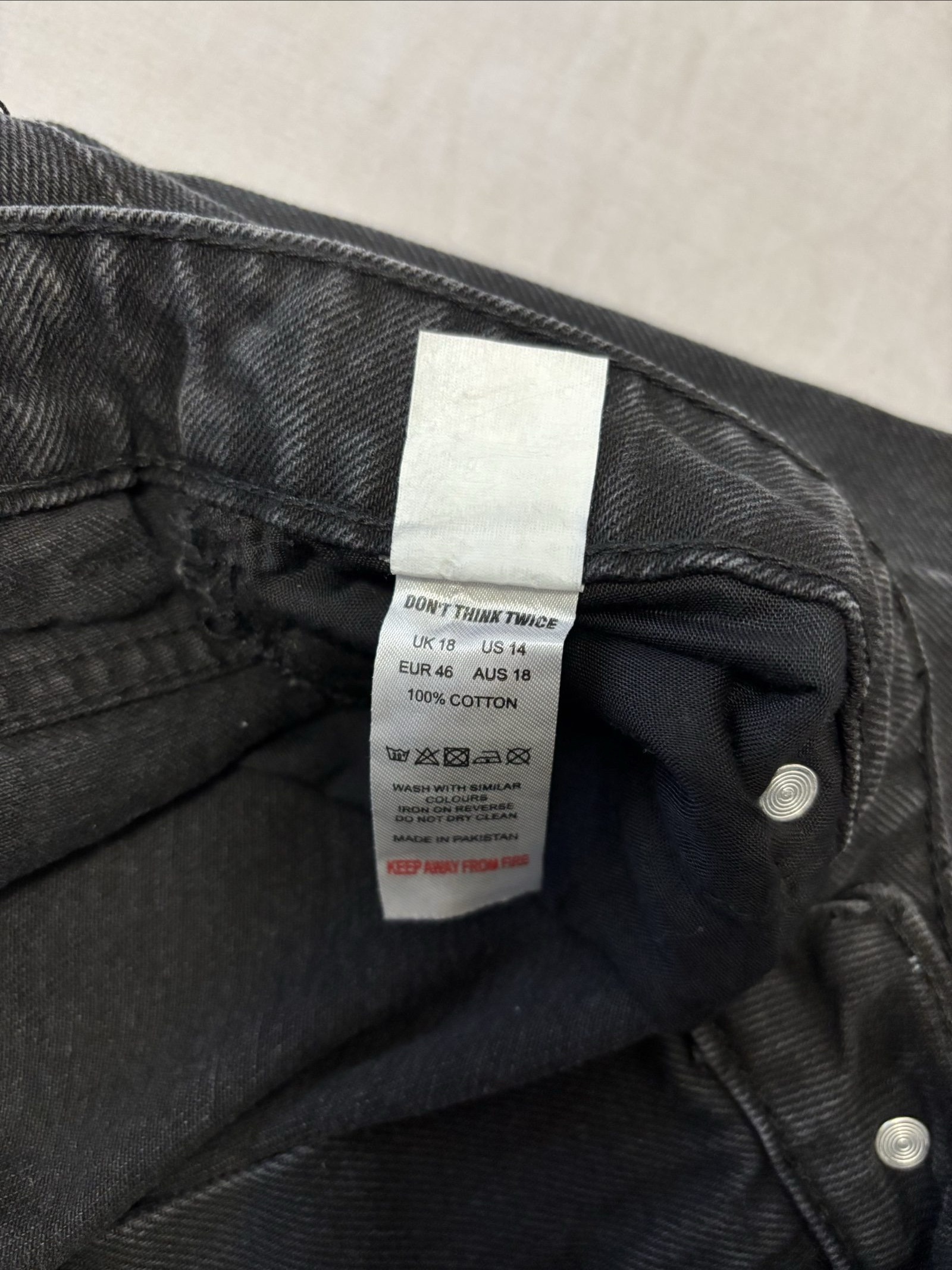 Don't Think Twice Black Denim Vernon Curve Jeans size18 image 6