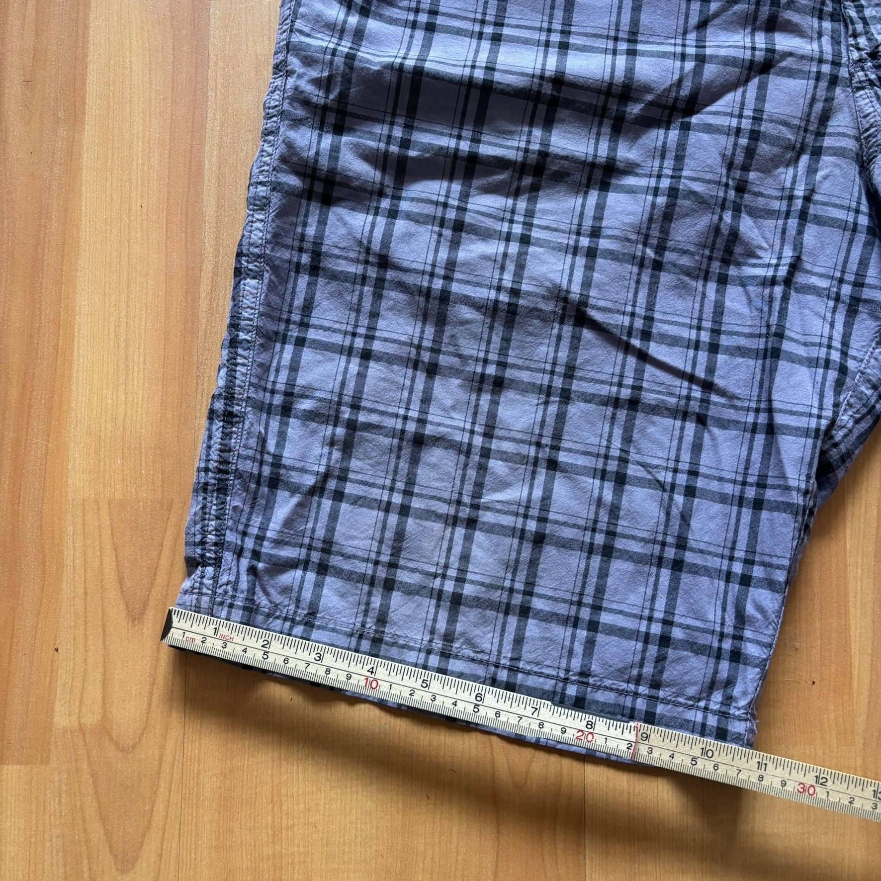 Converse Purple & Black Checked Cotton Shorts 34 Waist image 7