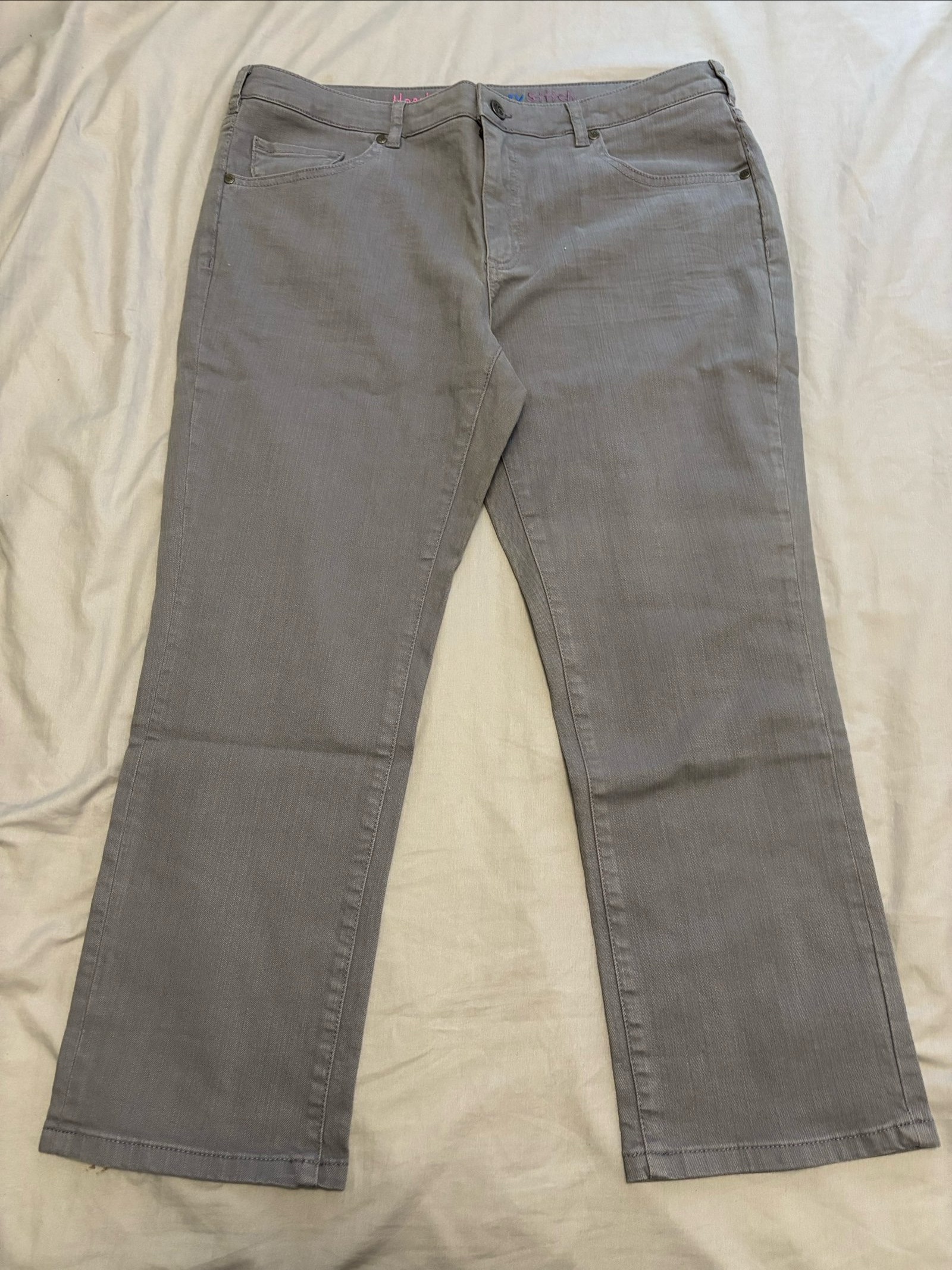 White Stuff Grey Cotton Blend Jeans UK 14