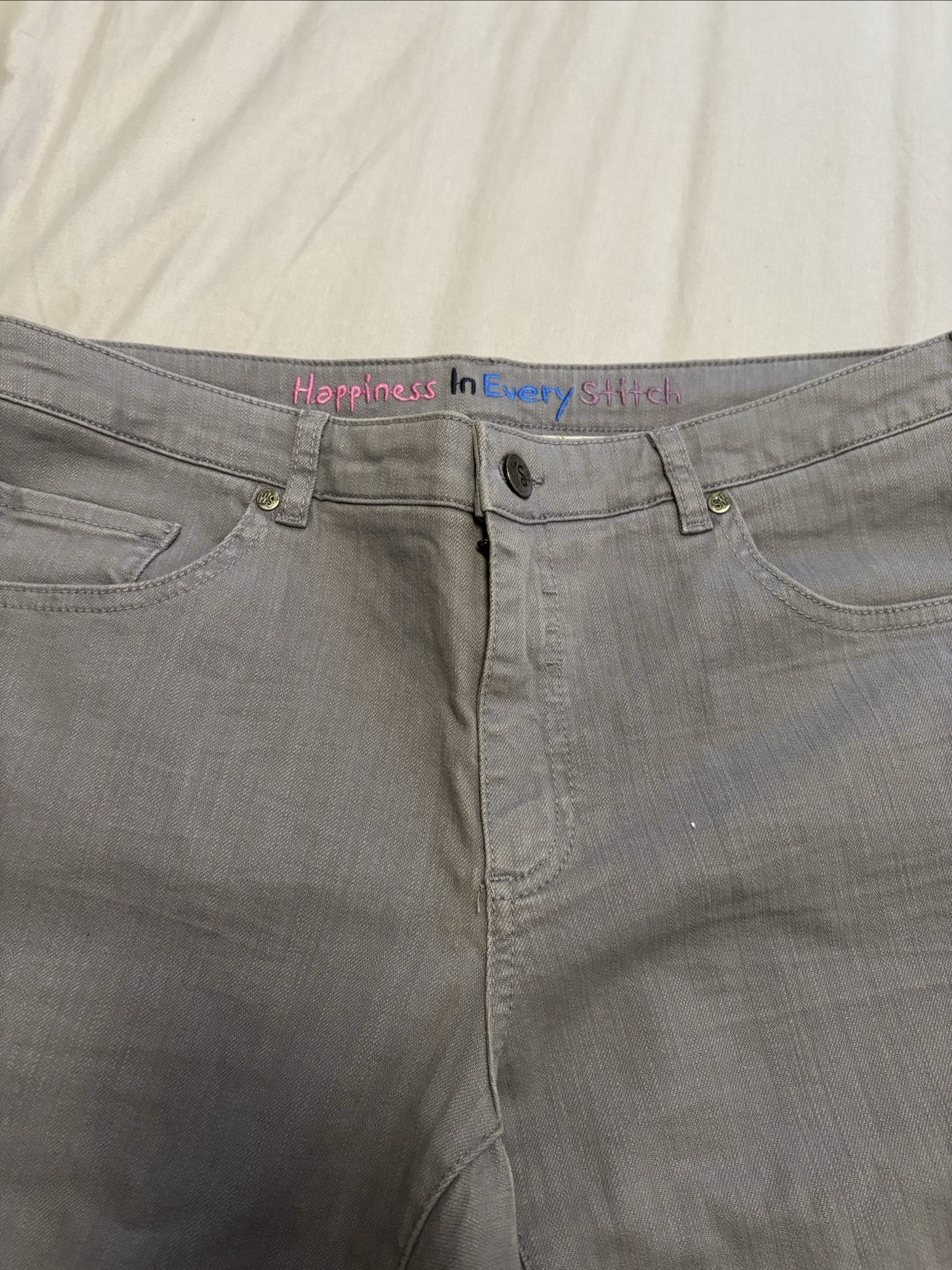 White Stuff Grey Cotton Blend Jeans UK 14 image 2