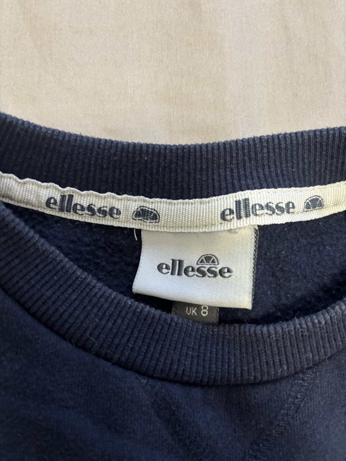 ellesse Navy Blue Sport Sweatshirt UK 8 Cotton-Polyester image 3