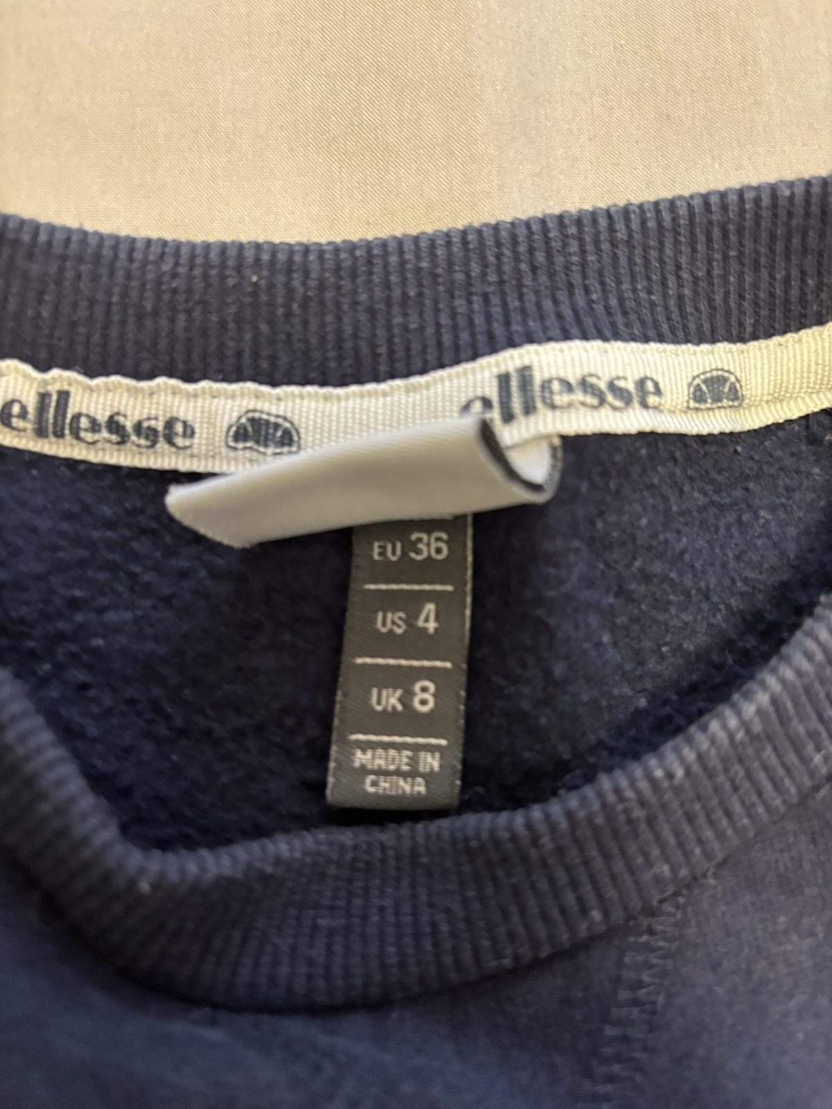 ellesse Navy Blue Sport Sweatshirt UK 8 Cotton-Polyester image 4