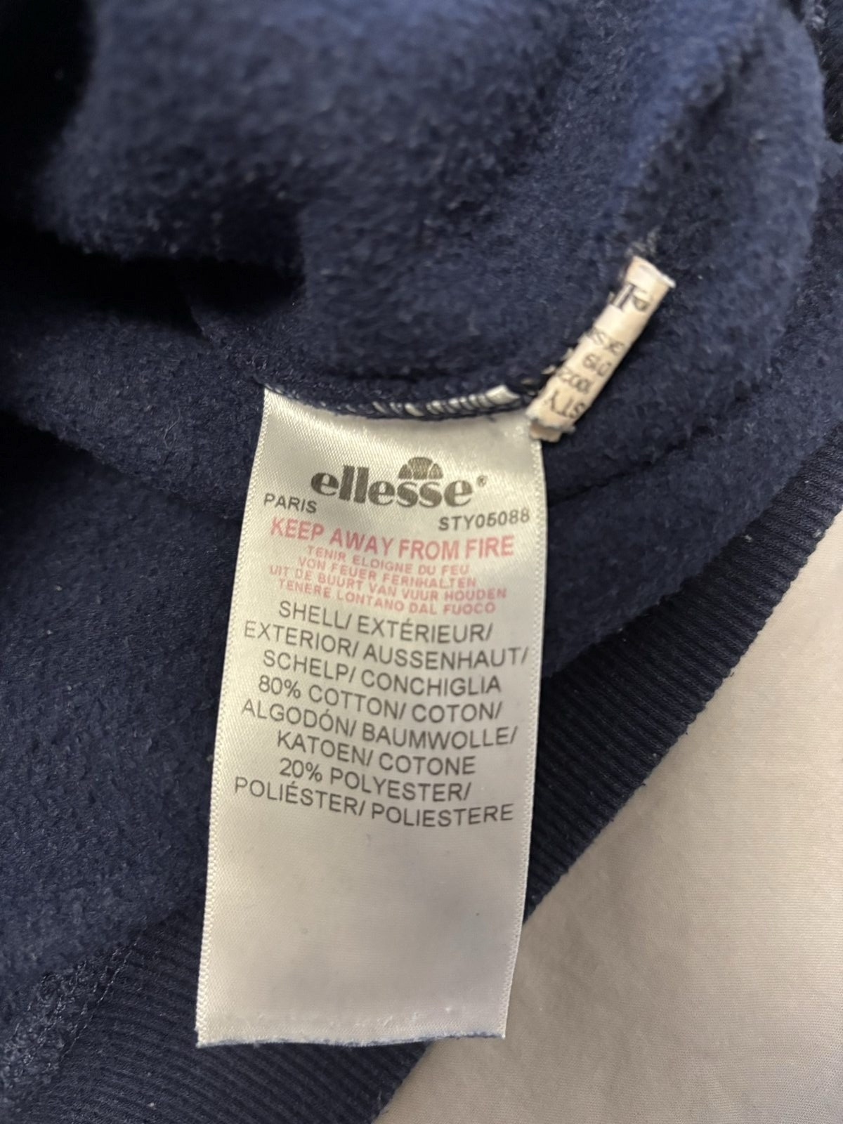 ellesse Navy Blue Sport Sweatshirt UK 8 Cotton-Polyester image 5