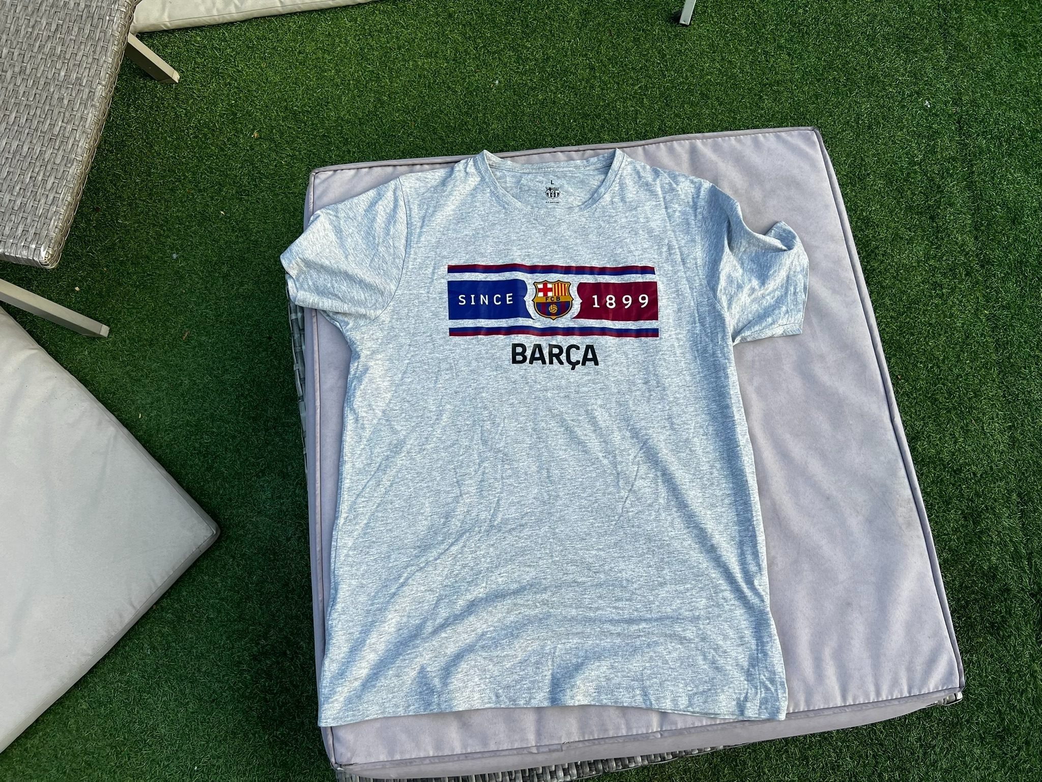 Barcelona Grey Since 1899 Logo T-Shirt Large