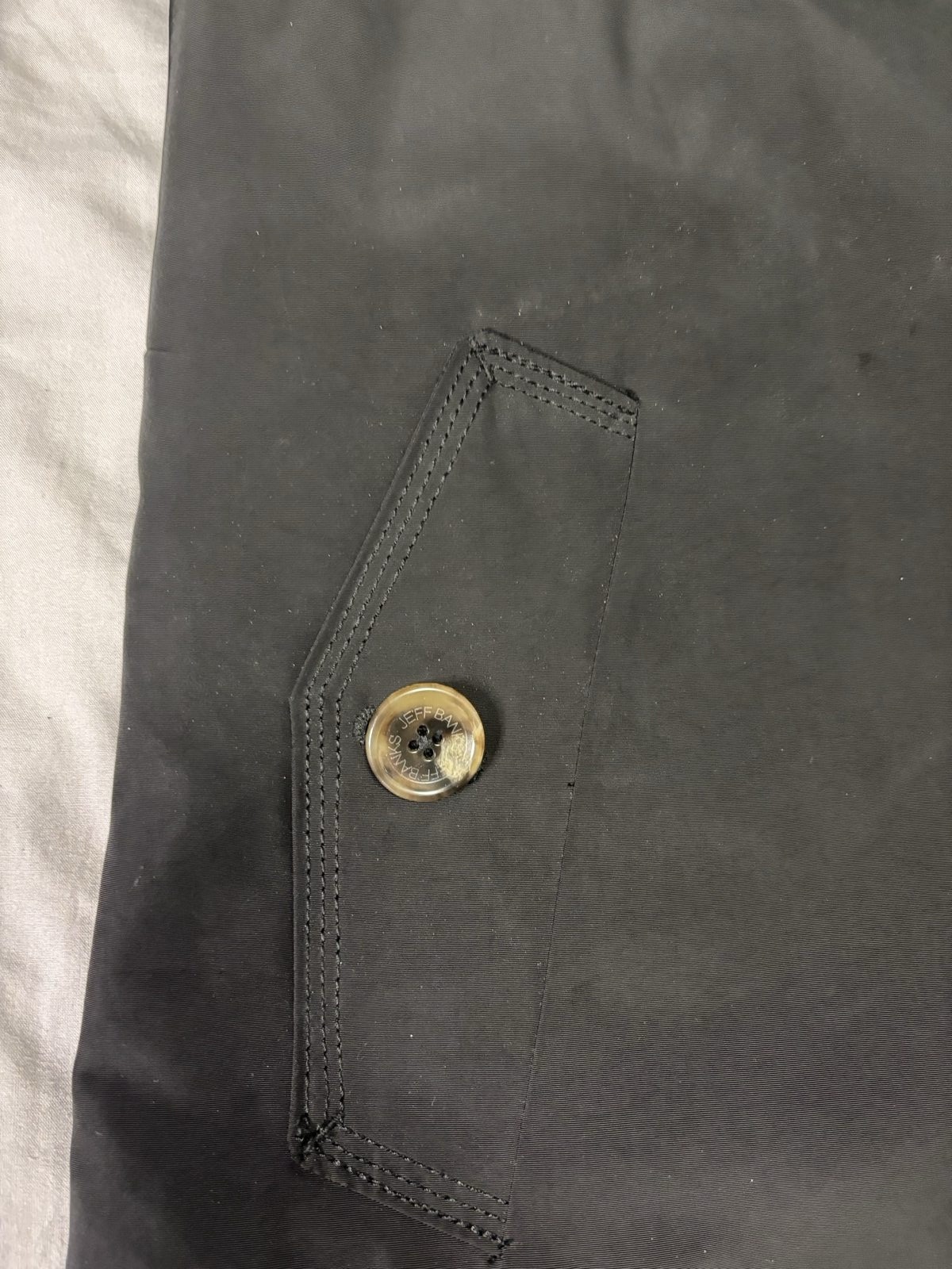 Jeff Banks Black Men's Lightweight Coat Large Button Detail image 2