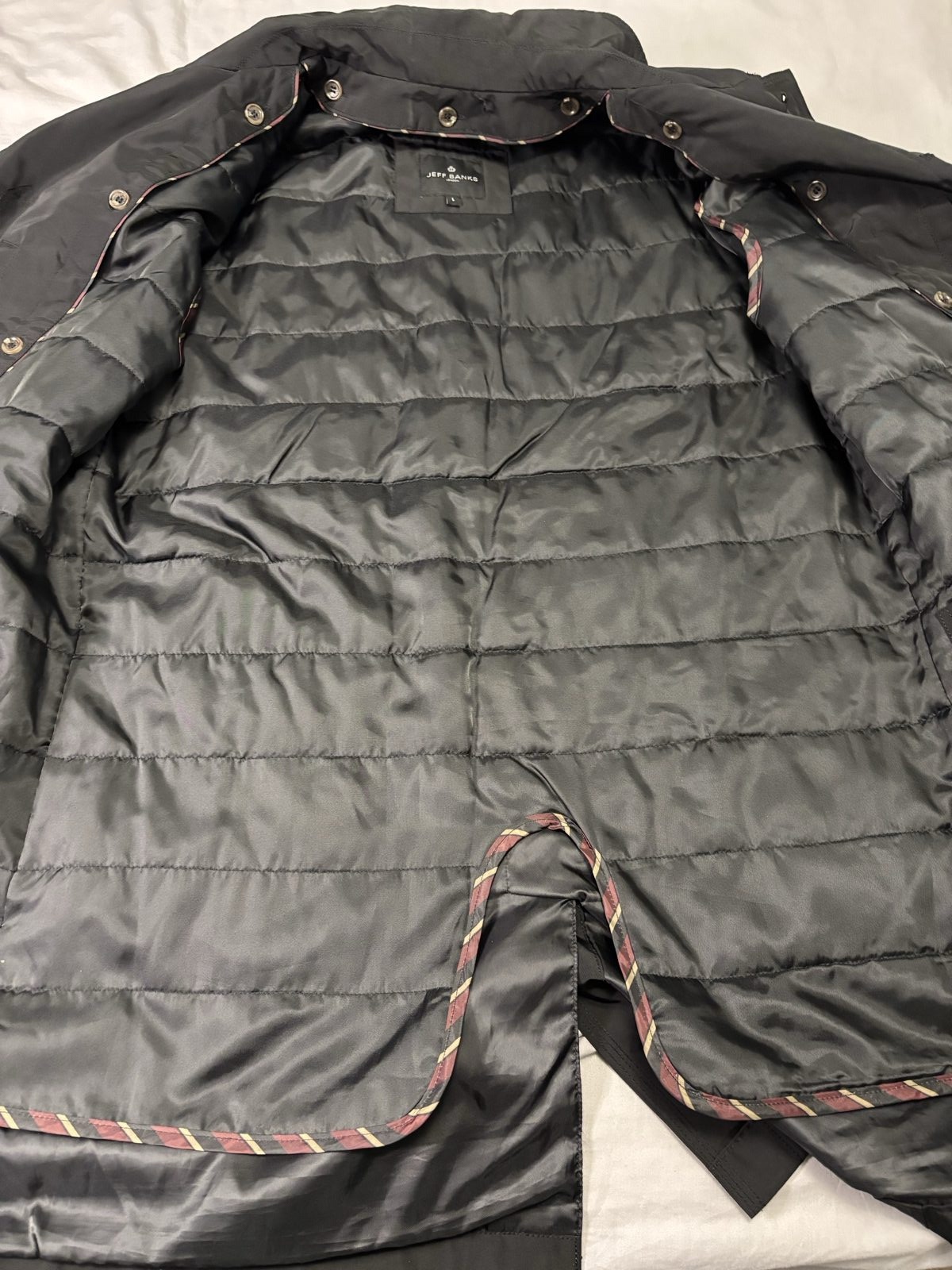 Jeff Banks Black Men's Lightweight Coat Large Button Detail image 4