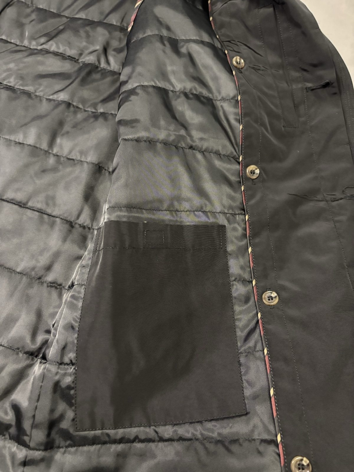 Jeff Banks Black Men's Lightweight Coat Large Button Detail image 5