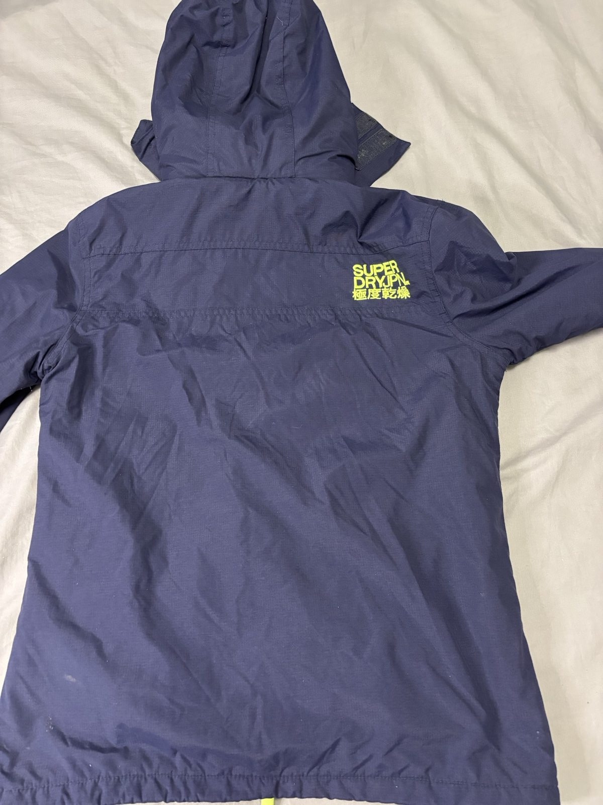 Superdry Navy & Yellow Women's Hooded Jacket small Waterproof image 4