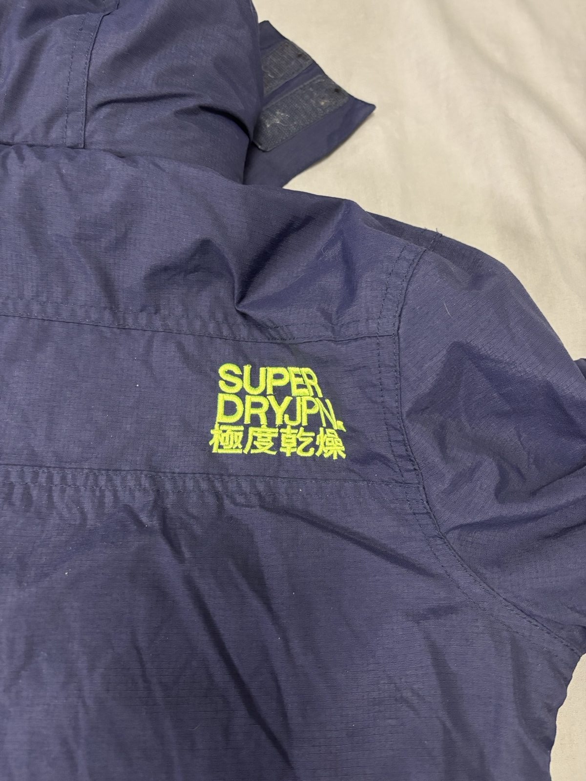 Superdry Navy & Yellow Women's Hooded Jacket small Waterproof image 5