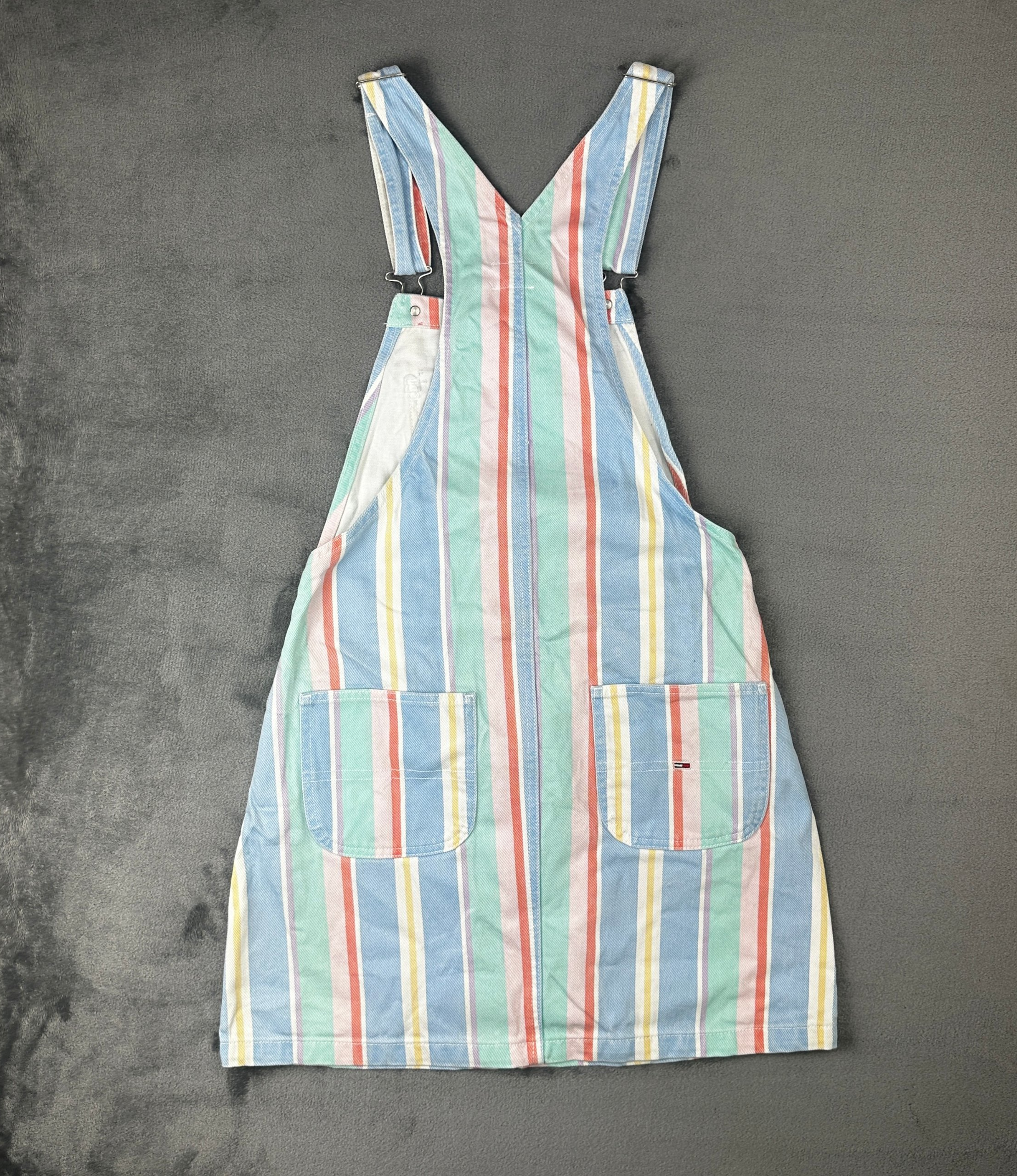 Tommy Jeans Pastel Striped Denim Dungaree Dress / Pinafore - Size S image 5