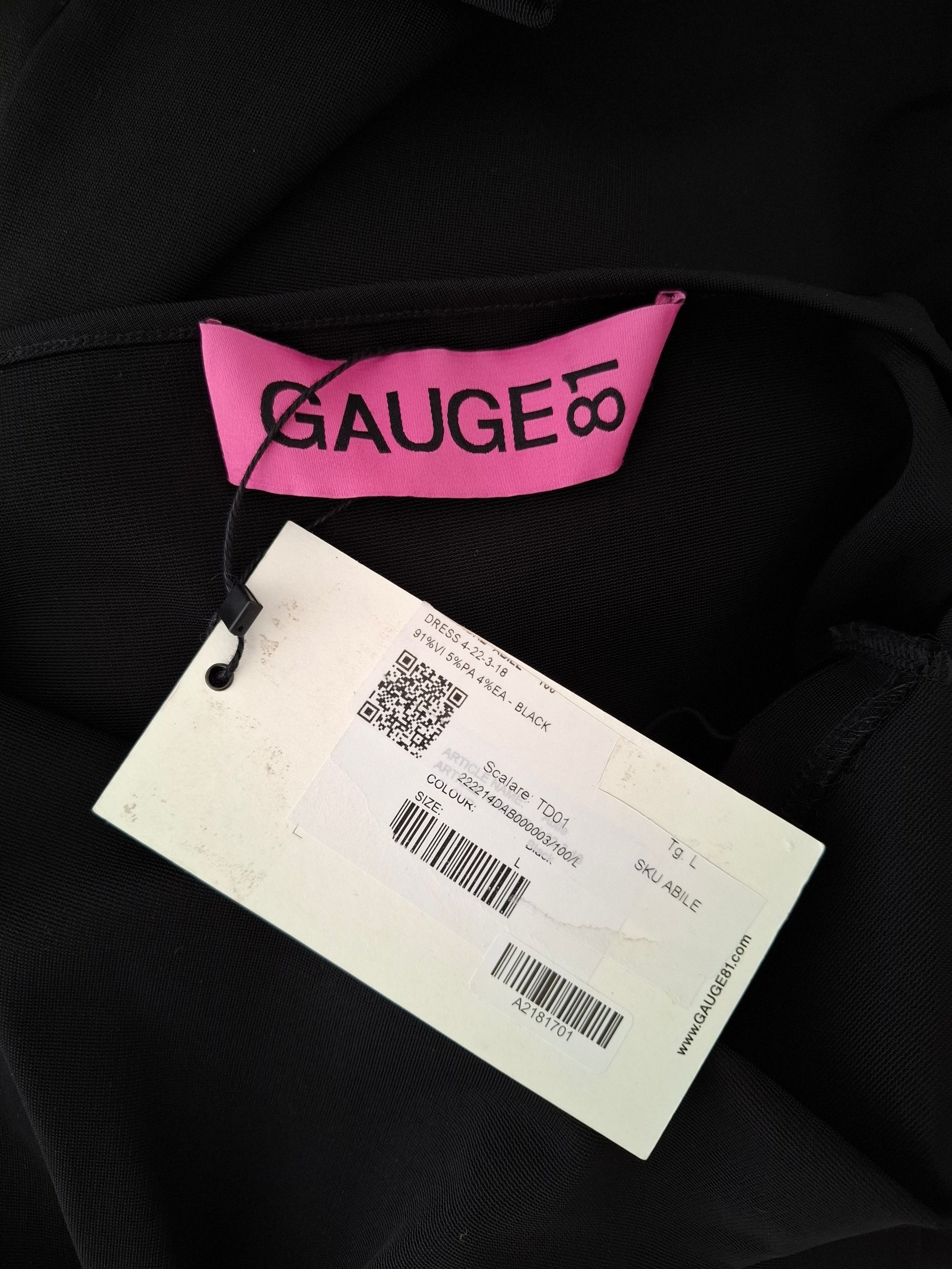 New GAUGE81 Black Abile Cut-Out Halter Midi Dress Size L image 10