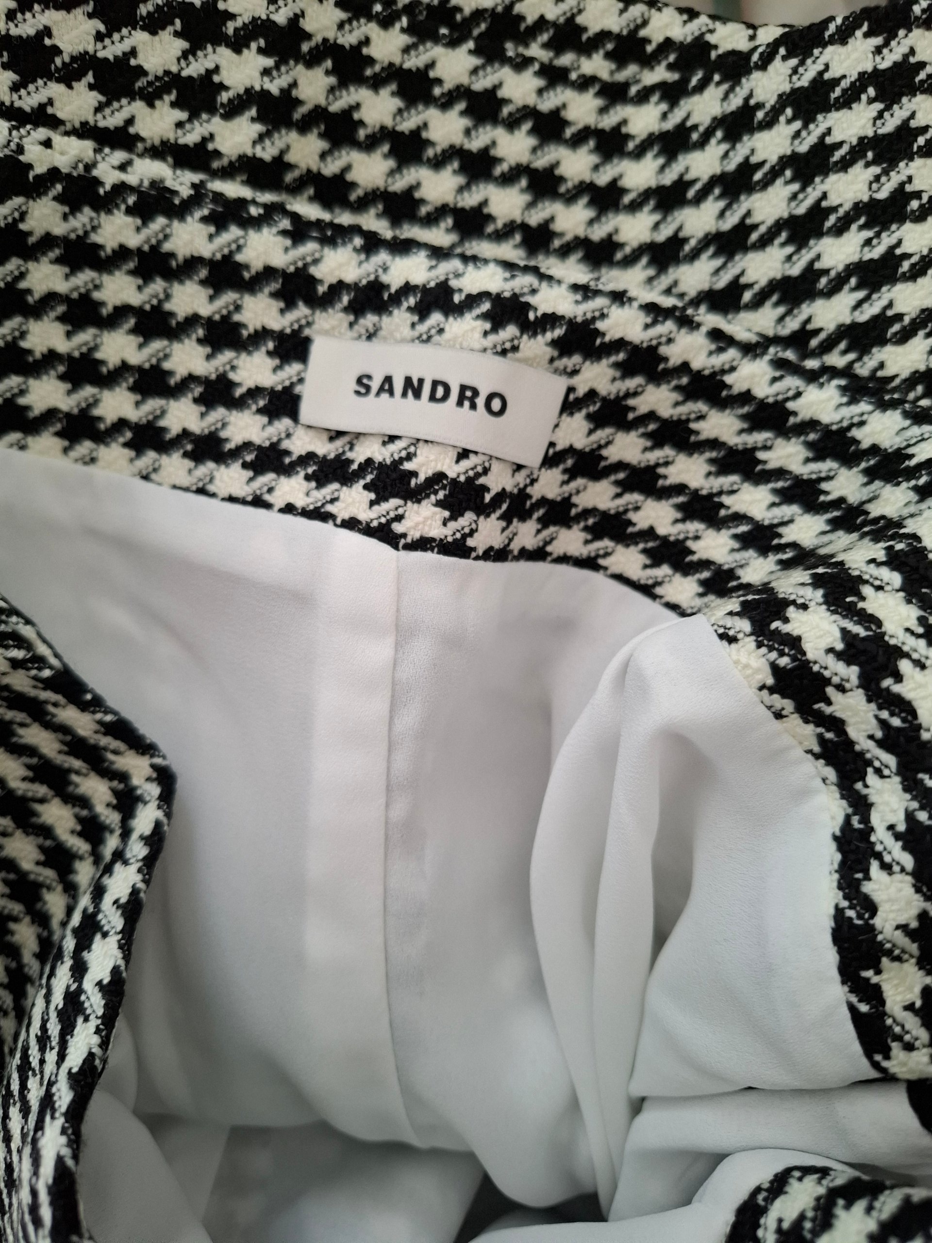 New Sandro Houndstooth Tweed Skort Size 36 / S image 10